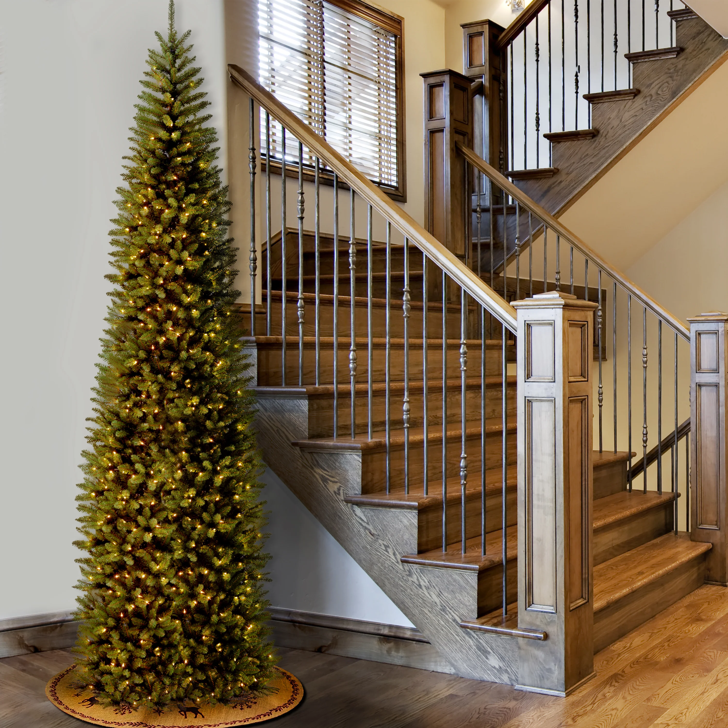12 ft. Pre-Lit Kingswood Fir Pencil Slim Tree with Clear Lights, Plug-In - Image 12