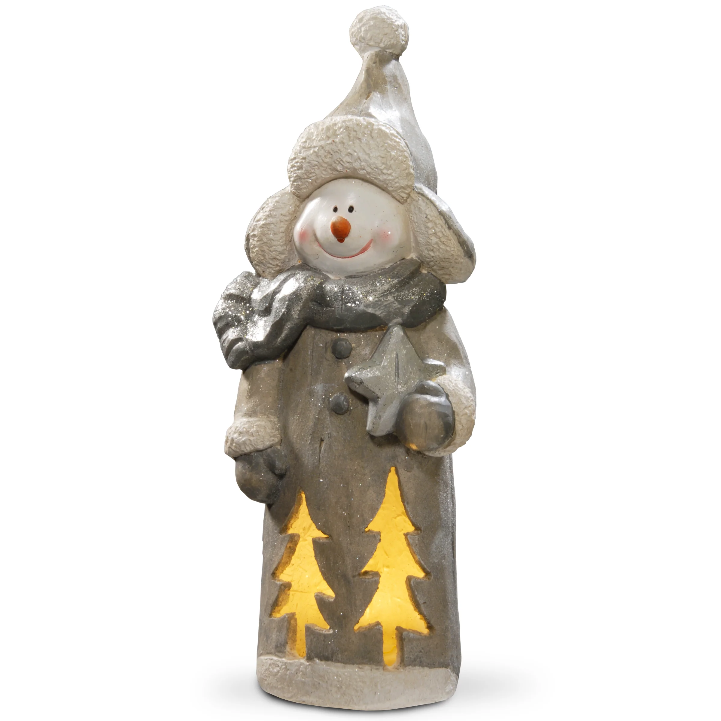 18 in. Lighted Snowman Décor Piece