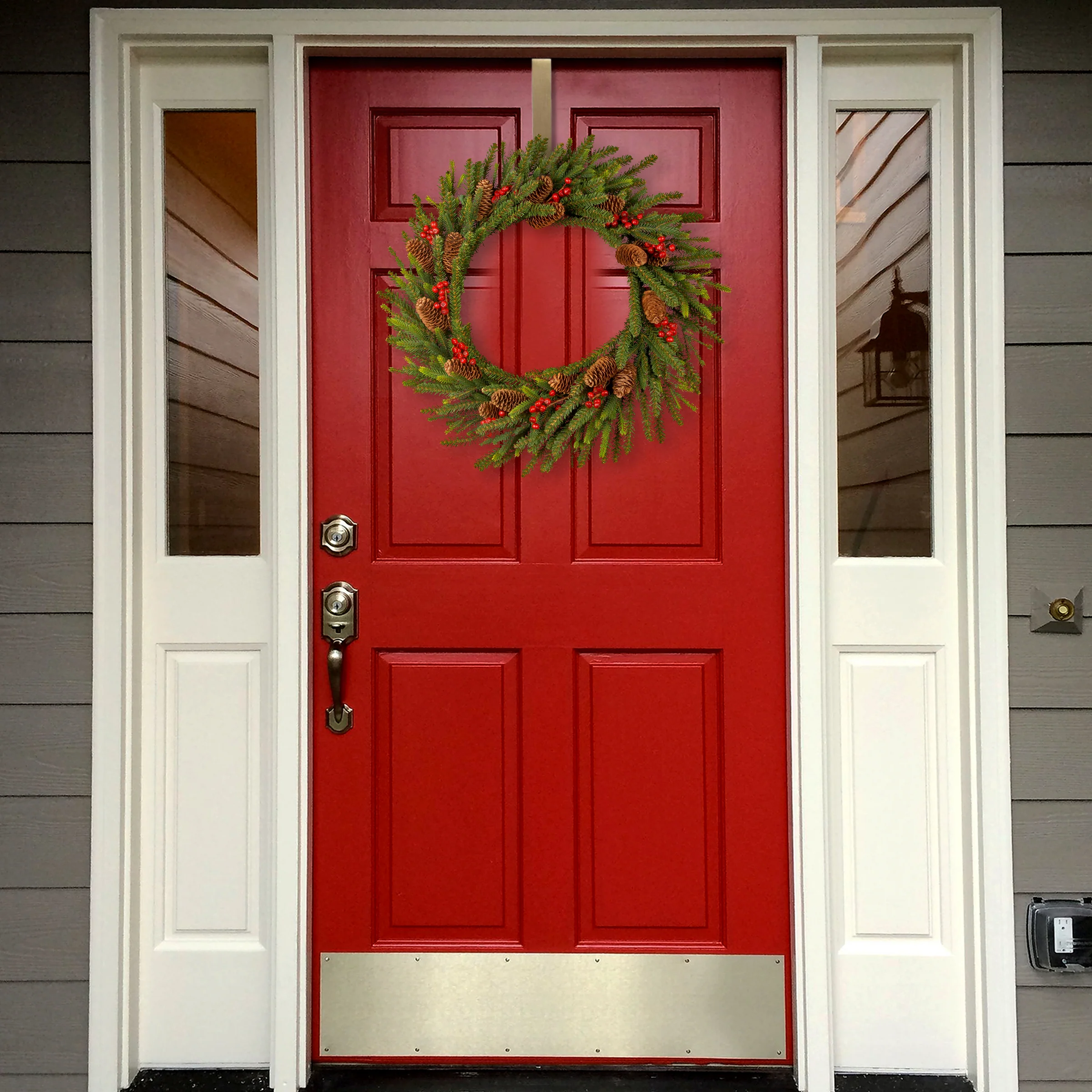 24 in. Pre-Lit Dorchester Fir Wreath with LED Lights - Image 2