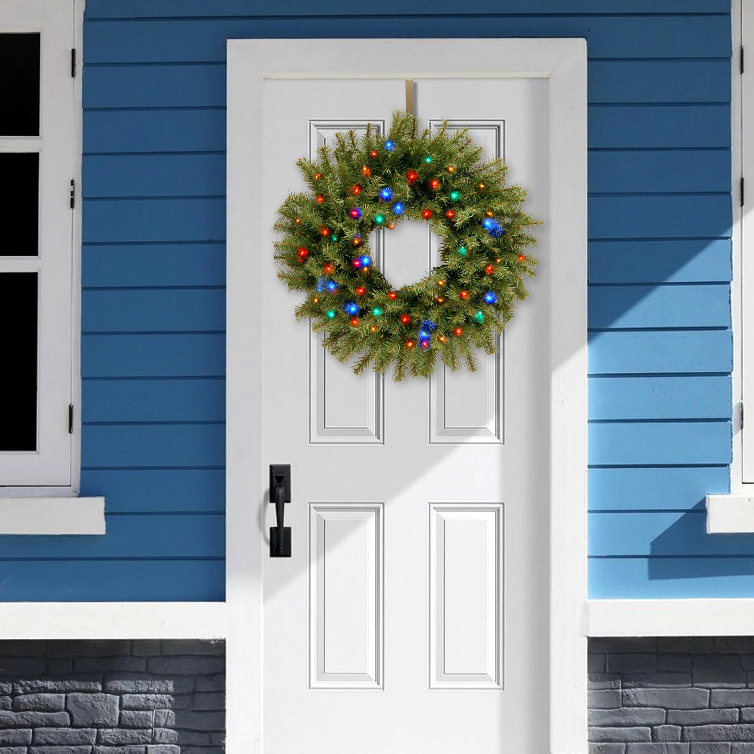 36 in. Pre-Lit Norwood Fir Wreath with Dual Color LED Lights - Image 2