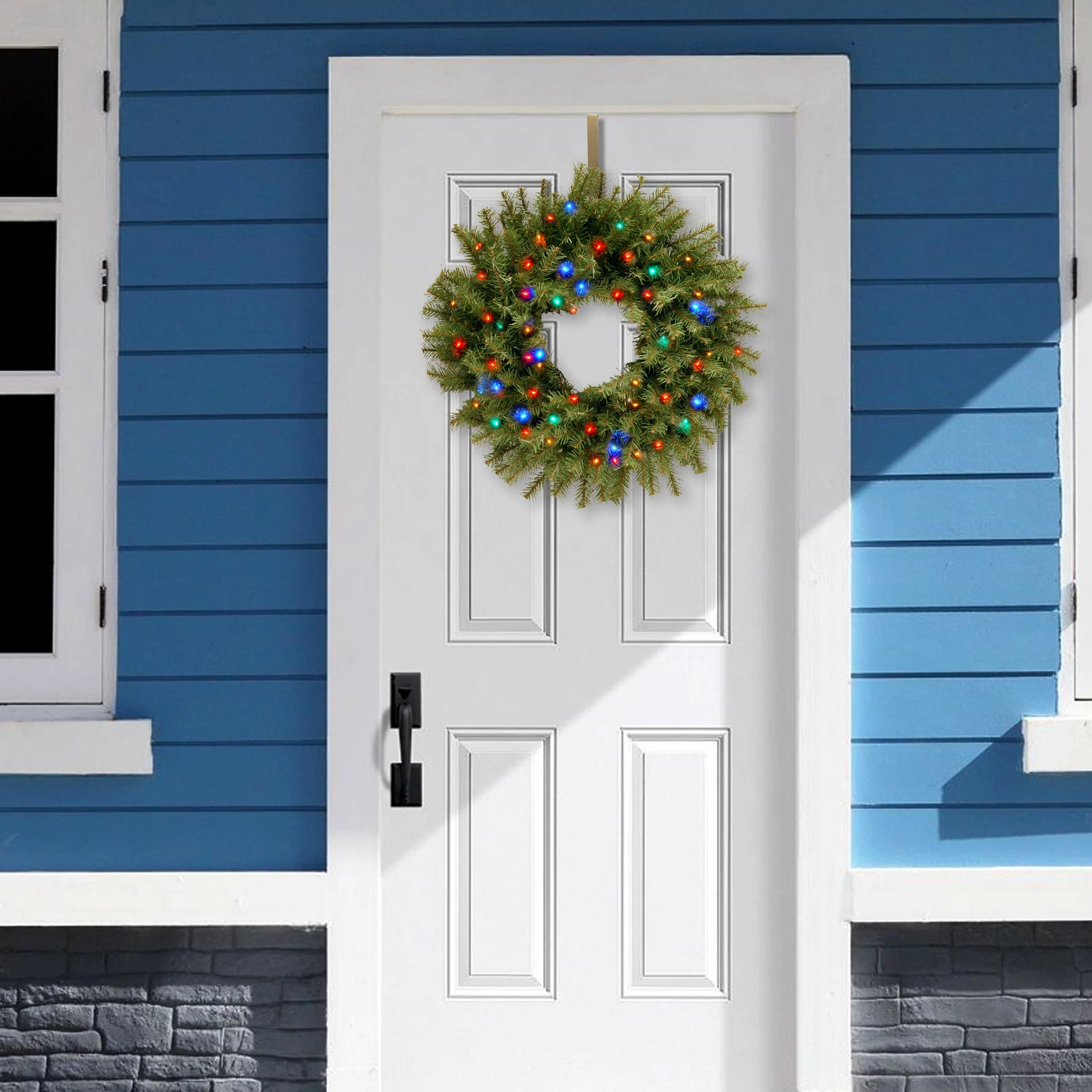 24 in. Pre-Lit Norwood Fir Wreath with Multicolor LED Lights - Image 2