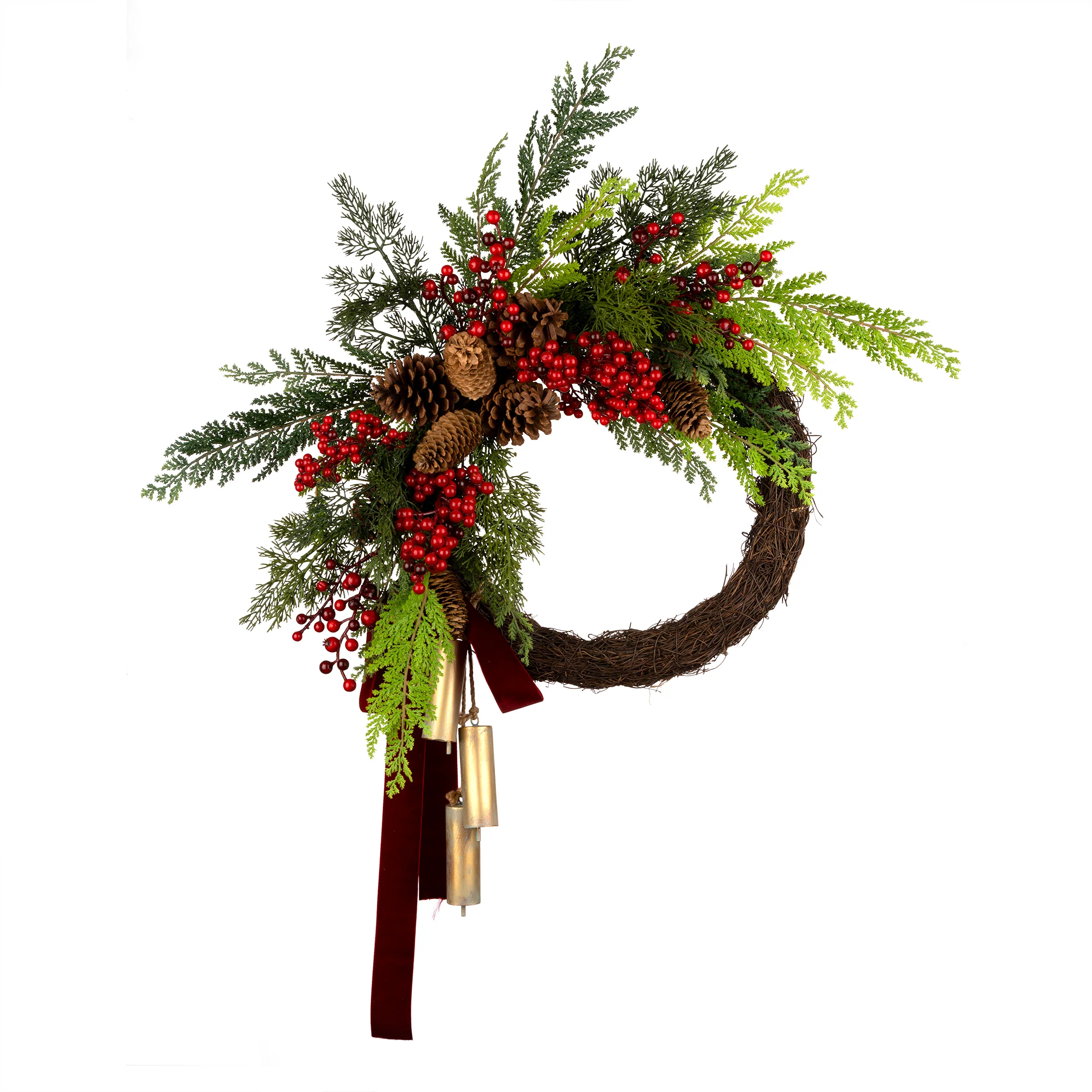 24 in. Christmas Joy Chimes Wreath - Image 5