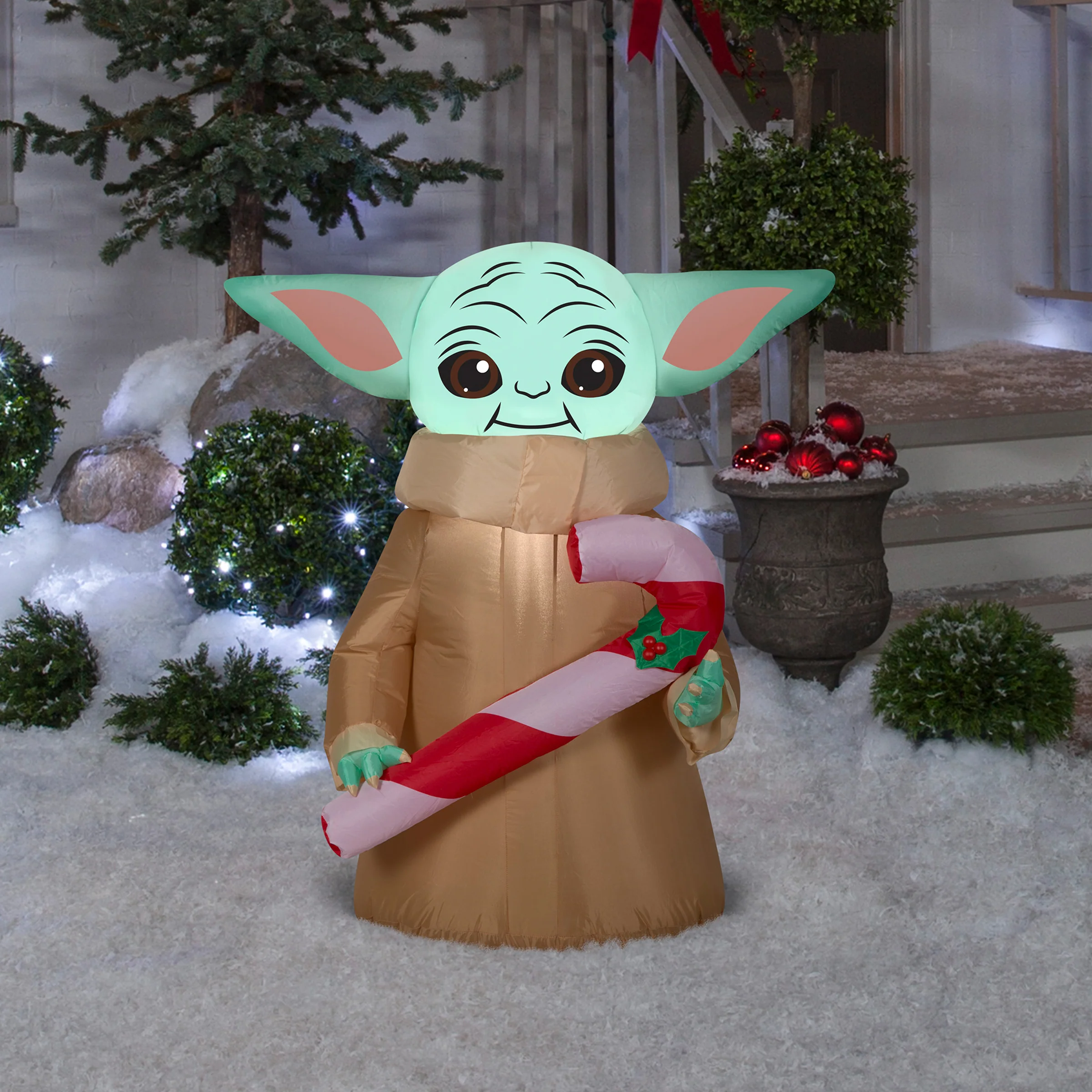 3.5 ft. Inflatable Baby Yoda with LED Lights, Plug-In - Image 2