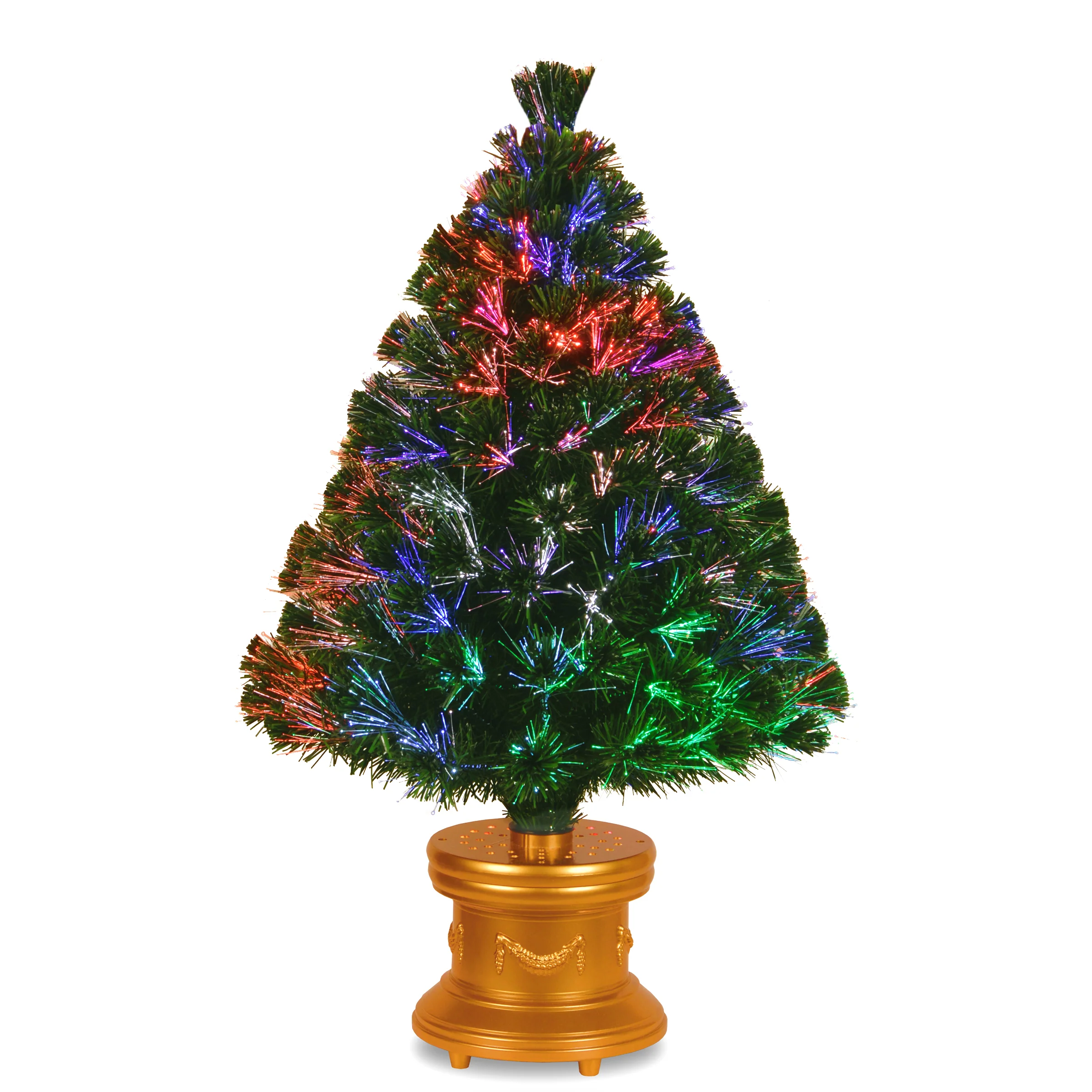 36 in. Pre-Lit Fiber Optic Evergreen Firework Tree
