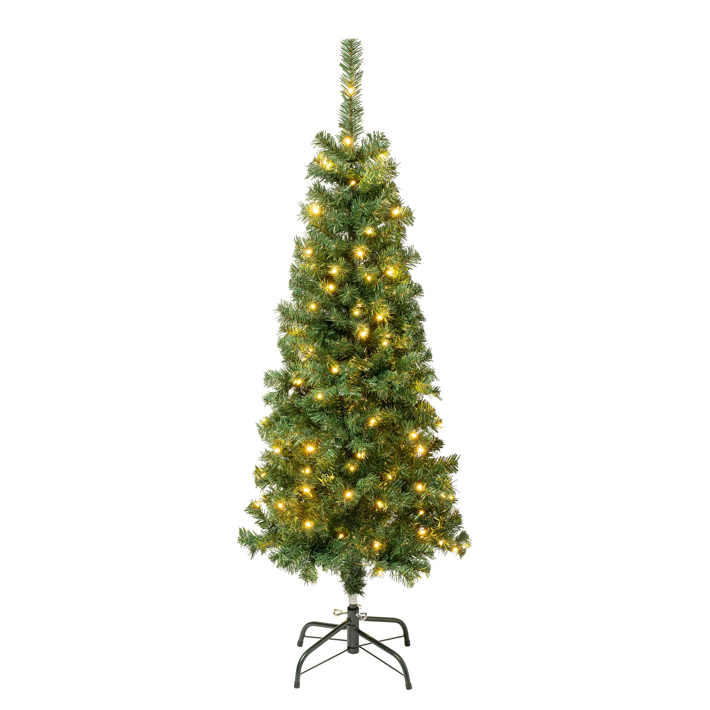 4.5 ft. Pre-lit Linden Spruce Wrapped Tree with Warm White LED Lights, Plug-In - Image 5