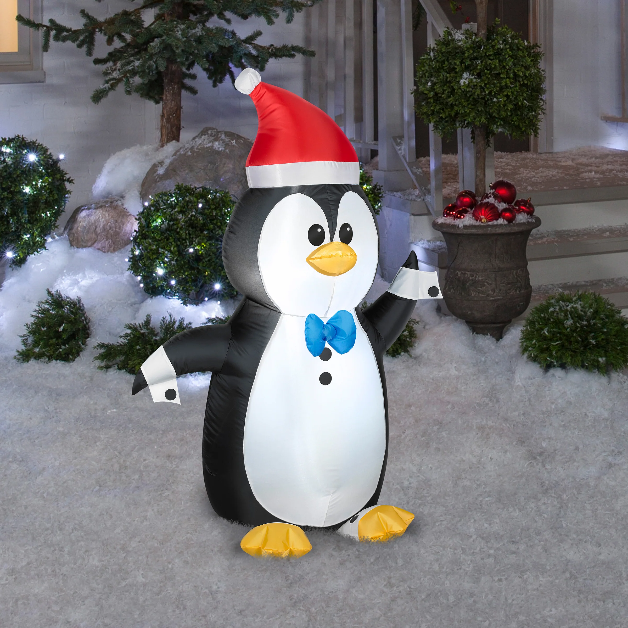 4 ft. Inflatable Waving Penguin with LED Lights, Plug-In - Image 2