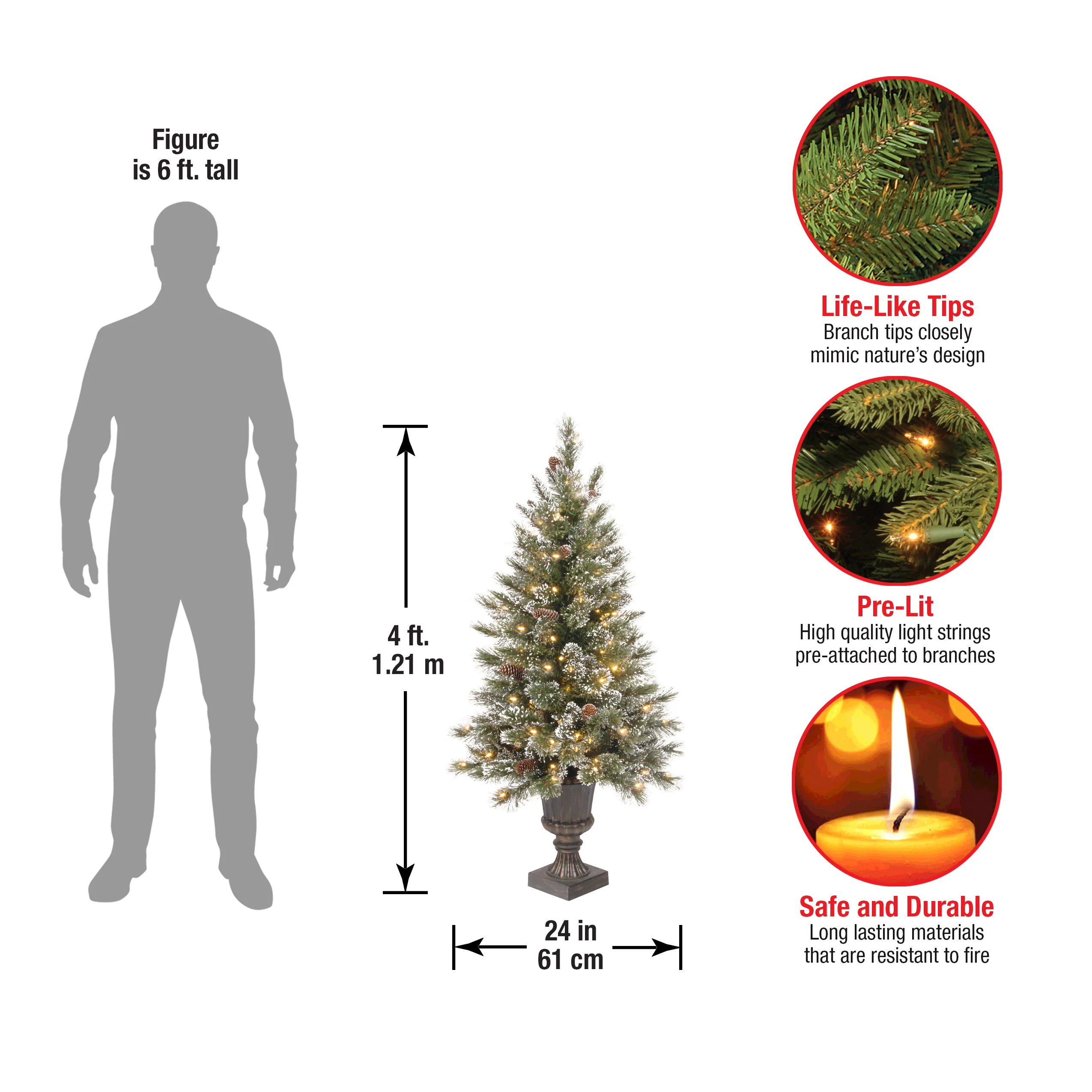 4 ft. Pre-Lit Aberdeen Blue Spruce Tree with Twinkly LED Lights, Plug-In - Image 5