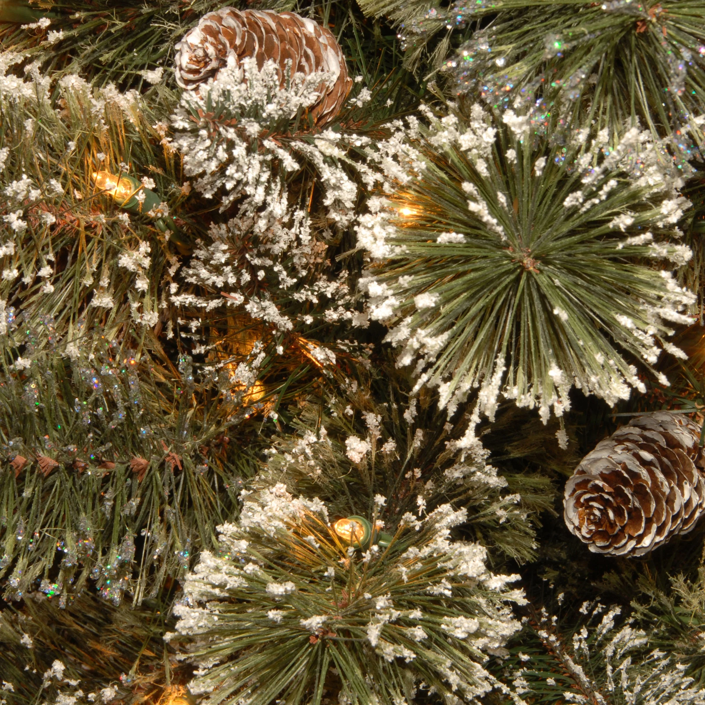 4 ft. Pre-Lit Glittery Bristle Tree with Clear Lights, Plug-In - Image 3