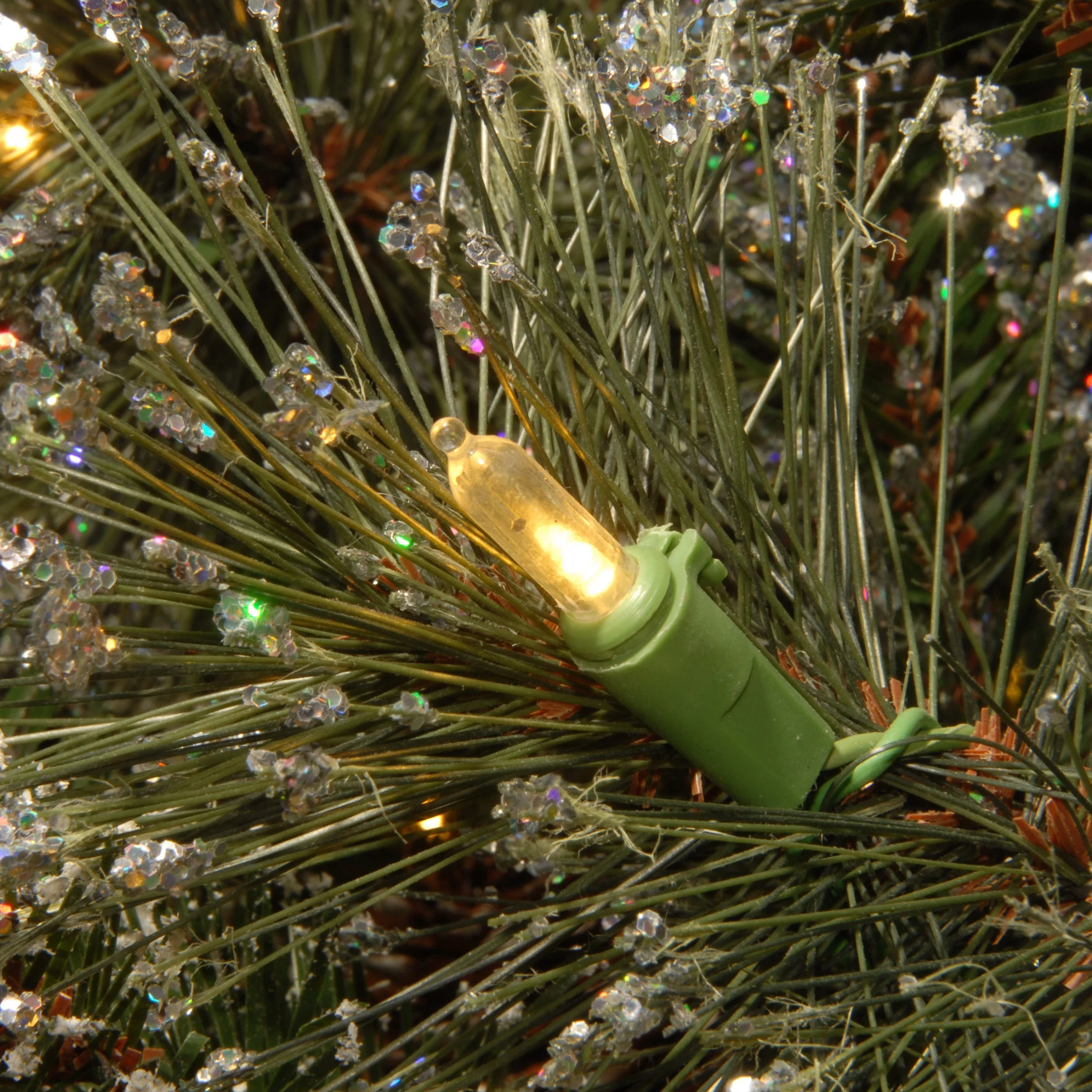 4 ft. Pre-Lit Glittery Bristle Tree with Clear Lights, Plug-In - Image 9