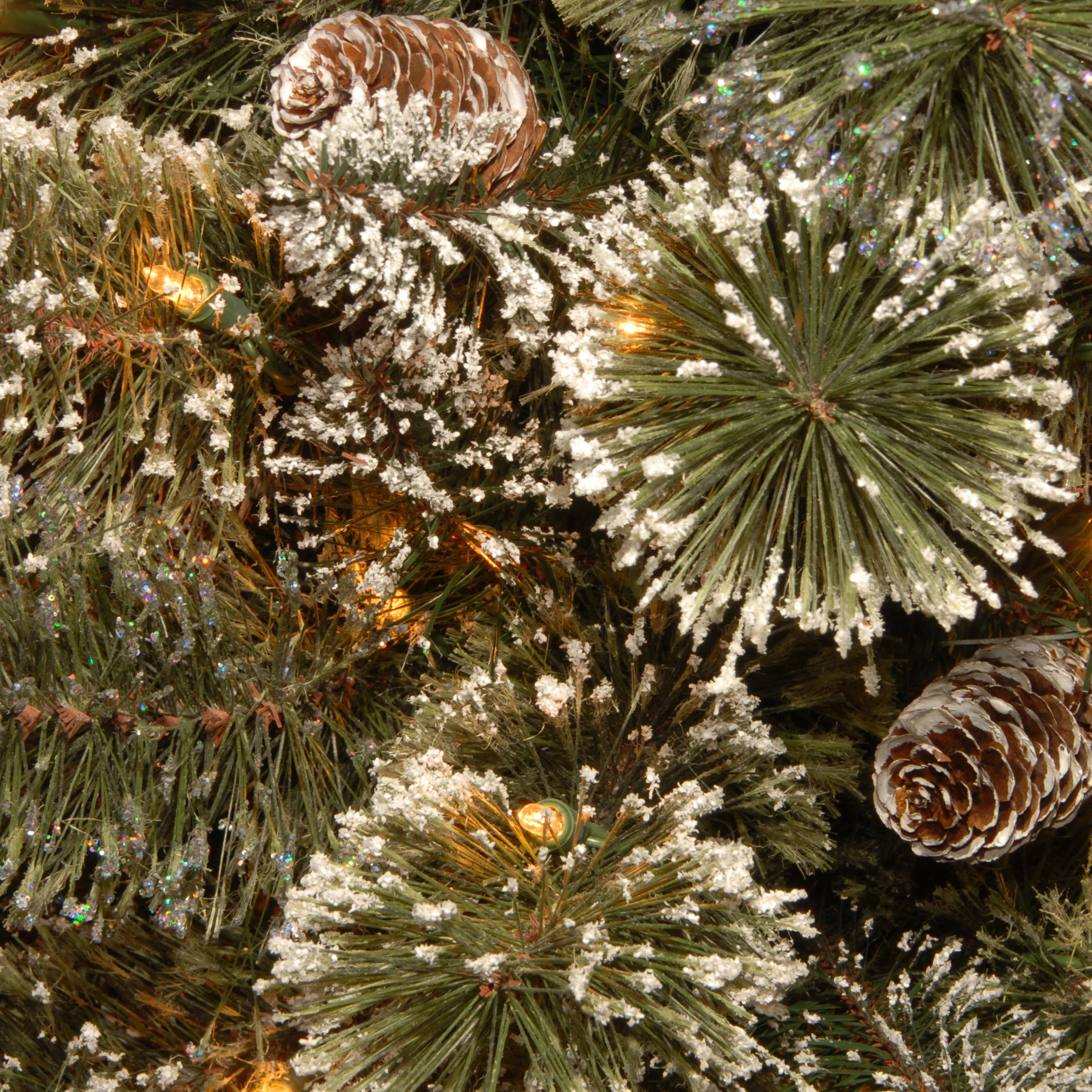 4 ft. Pre-Lit Glittery Bristle Tree with Warm White LED Lights, Plug-In - Image 3