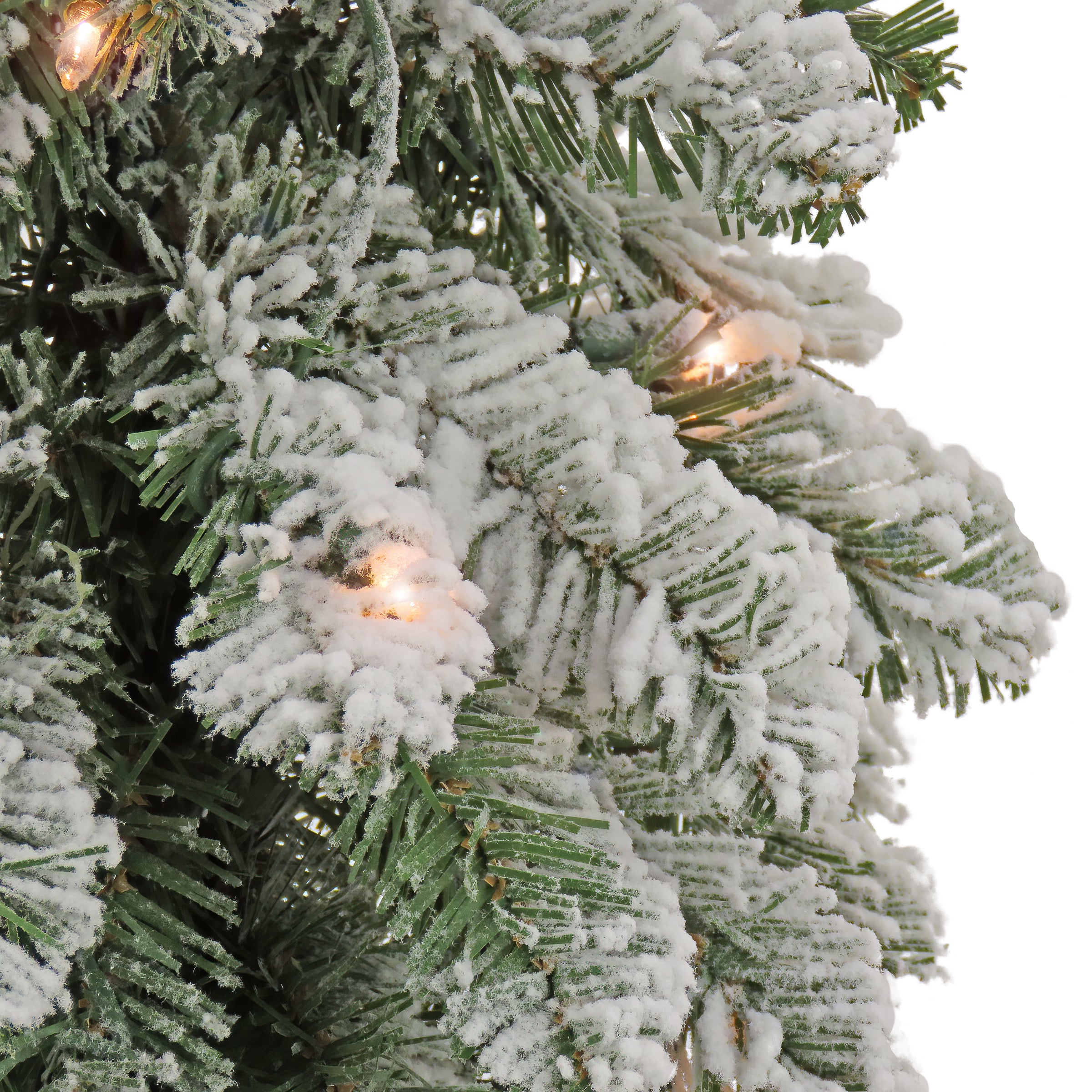 4 ft. Pre-Lit Snowy Downswept Forestree Tree with Clear Lights - Image 3