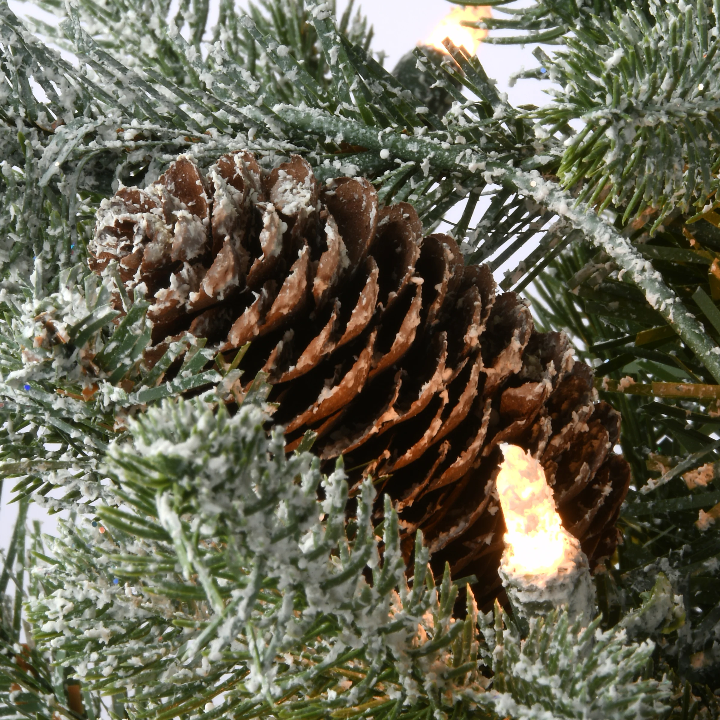 4 ft. Pre-Lit  Snowy Morgan Spruce Tree with Clear Lights, Plug-In - Image 3