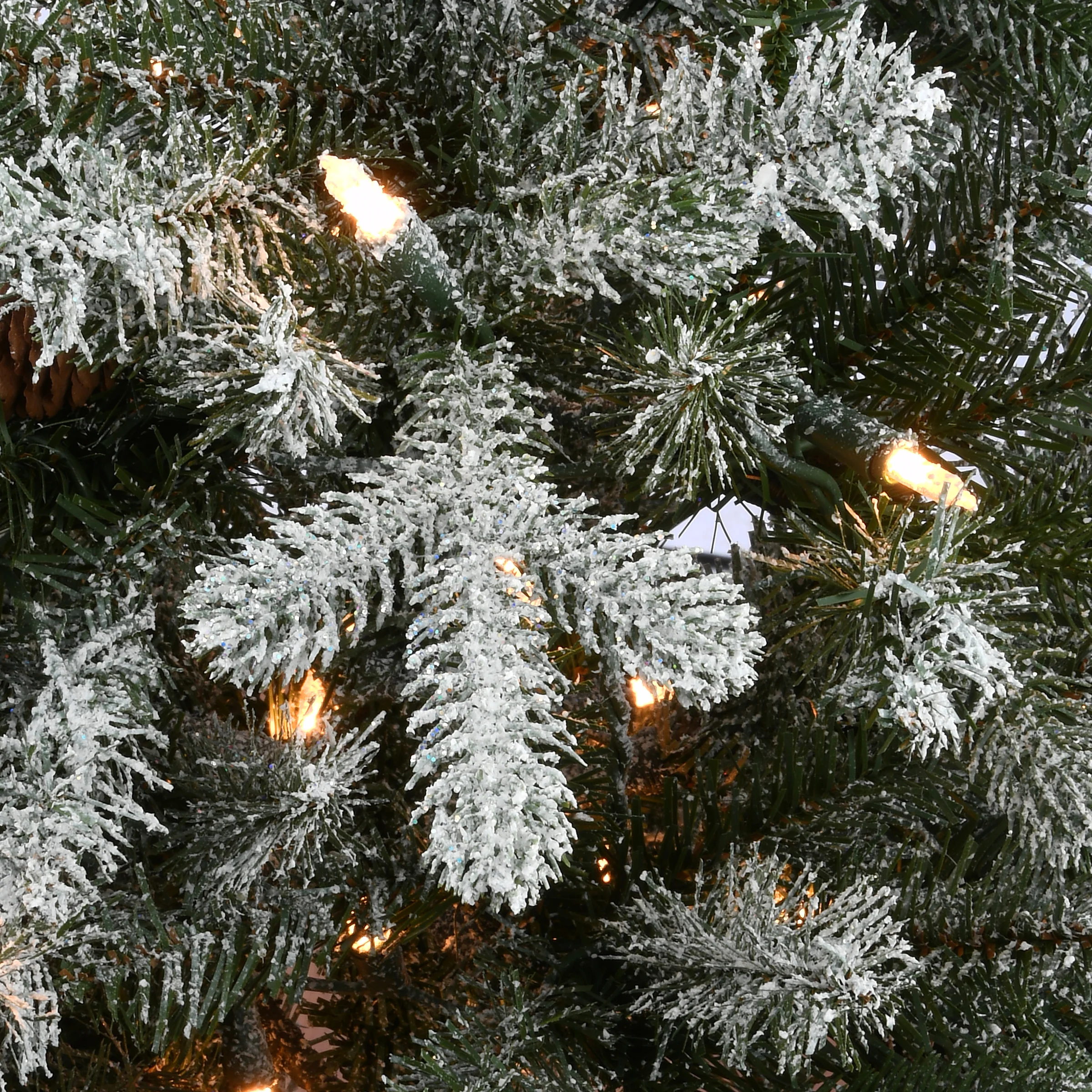 4 ft. Pre-Lit  Snowy Morgan Spruce Tree with Clear Lights, Plug-In - Image 4