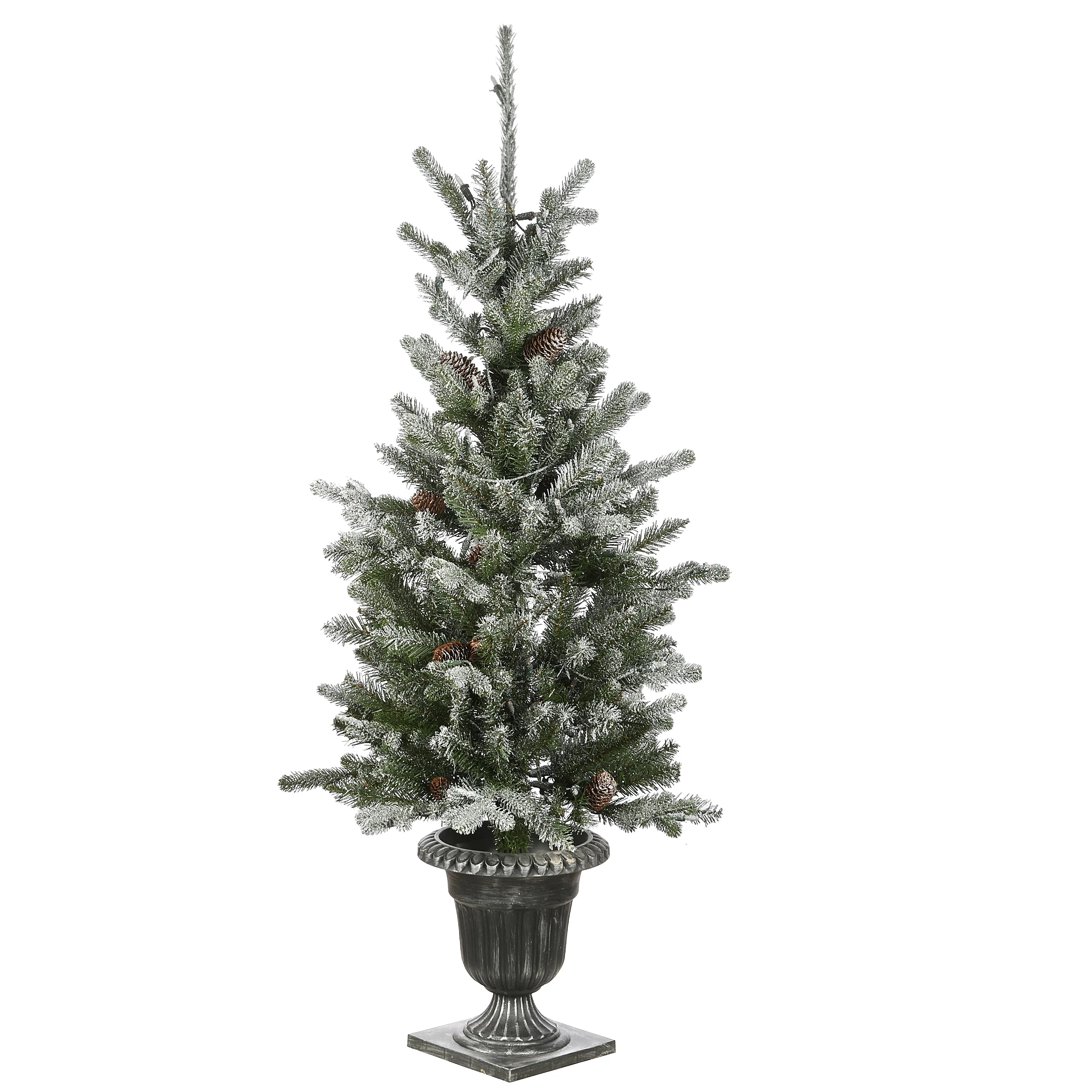4 ft. Pre-Lit  Snowy Morgan Spruce Tree with Clear Lights, Plug-In - Image 6
