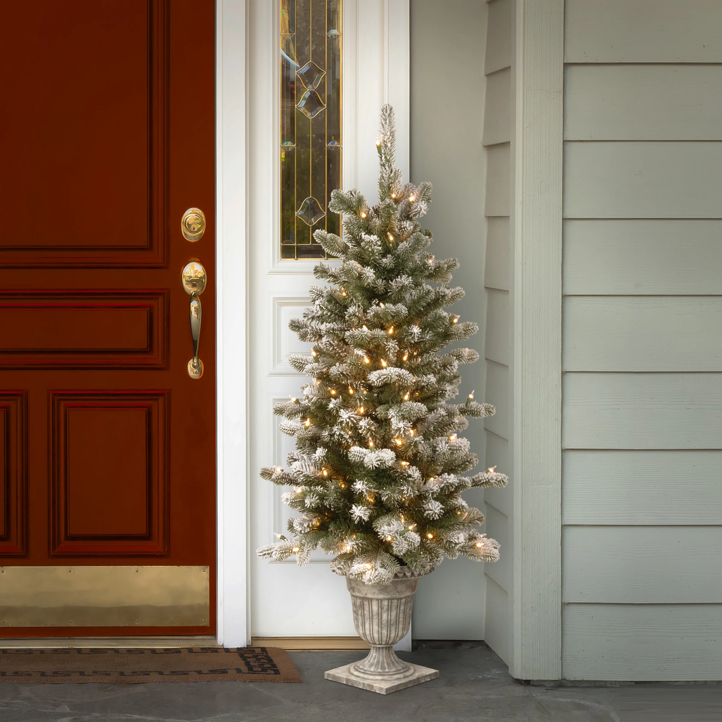 4 ft. Pre-Lit Snowy Sheffield Spruce Tree with Twinkly LED Lights, Plug-In - Image 2