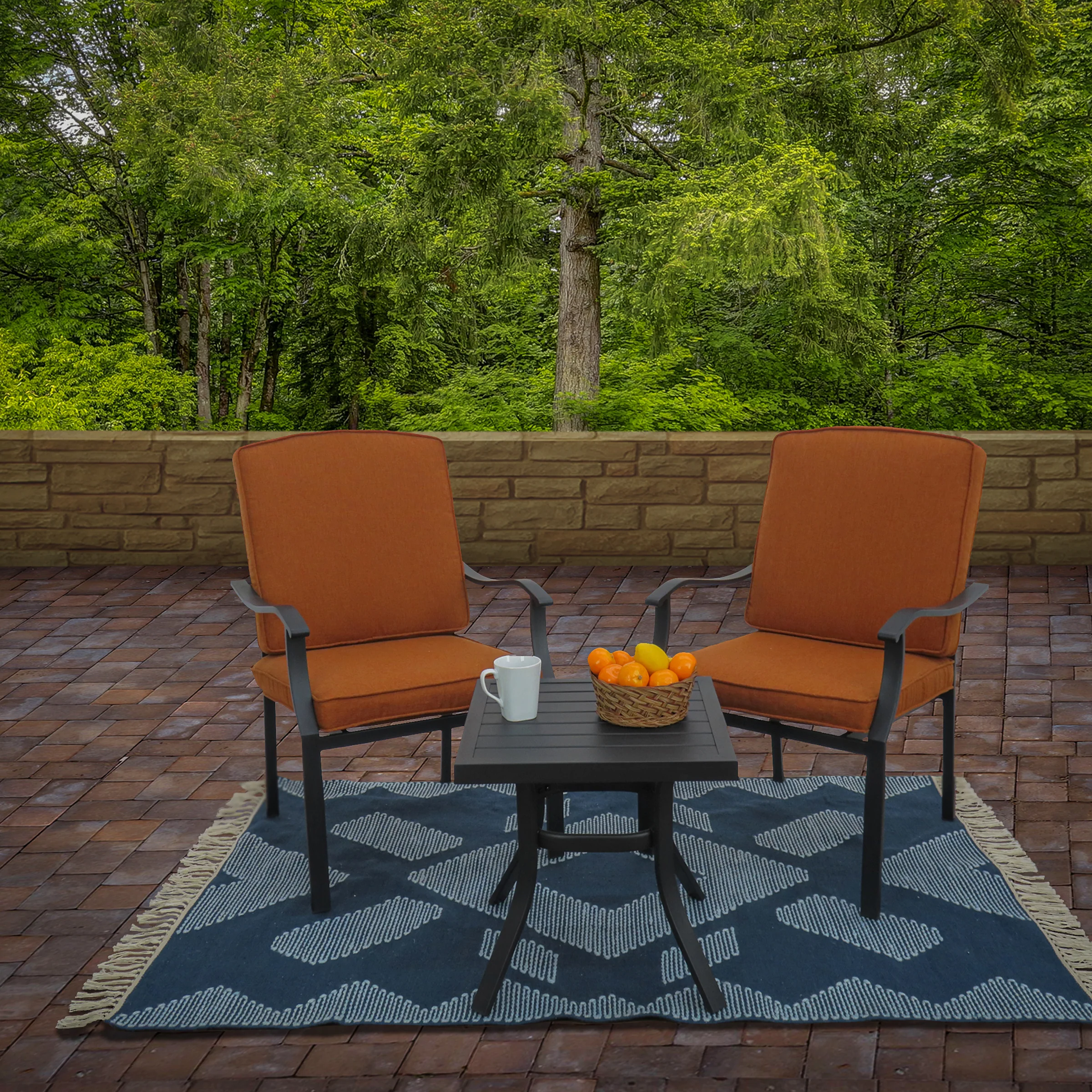 4x6 ft. Indigo Blue Hand Woven Outdoor Rug - Image 2