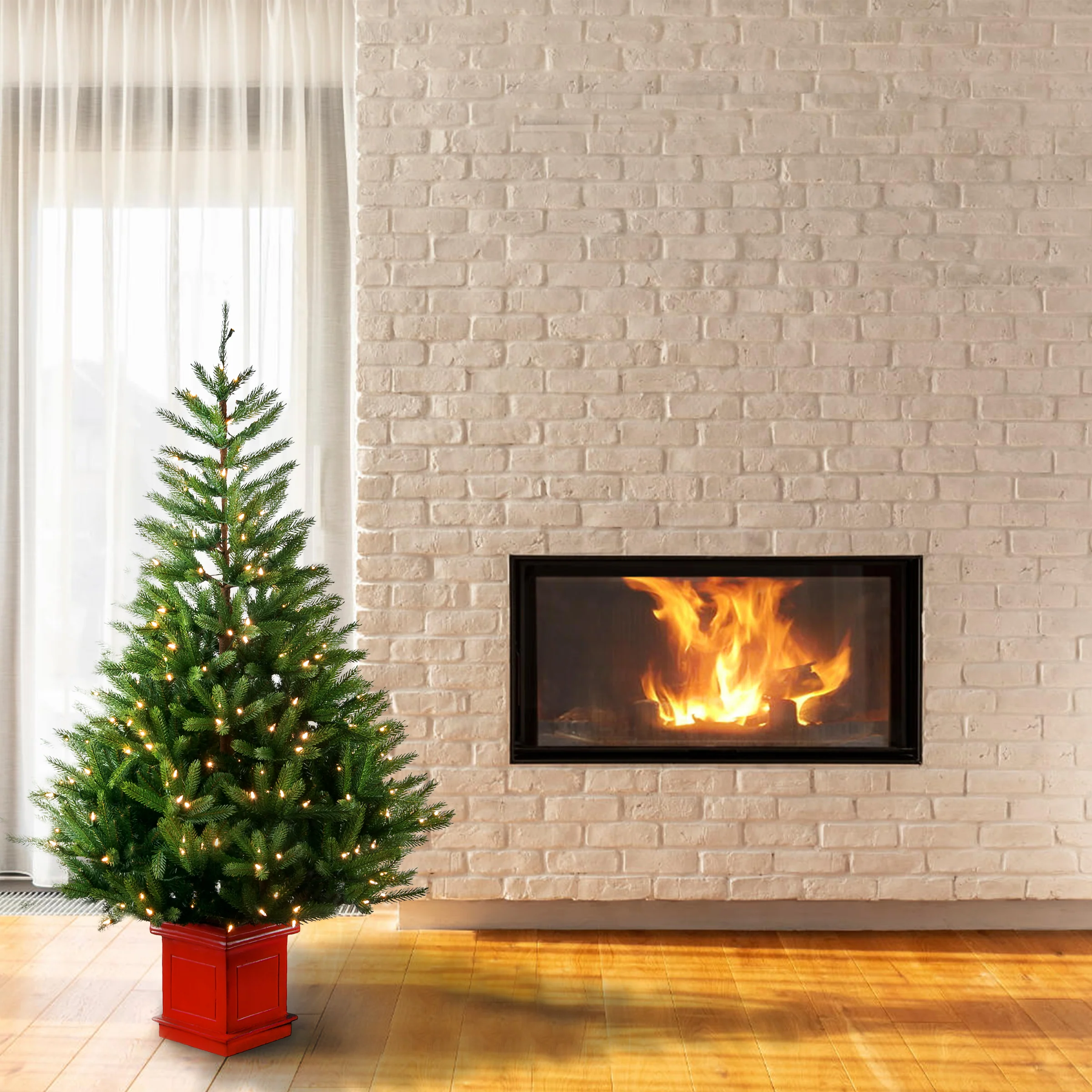 5 ft. Pre-Lit Topeka Spruce Tree with Clear Lights - Image 2
