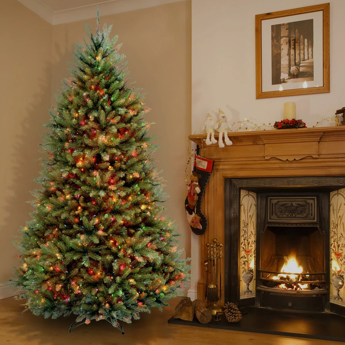 6.5 ft. Pre-Lit Dunhill Fir Tree with Multicolor Lights, Plug-In - Image 12