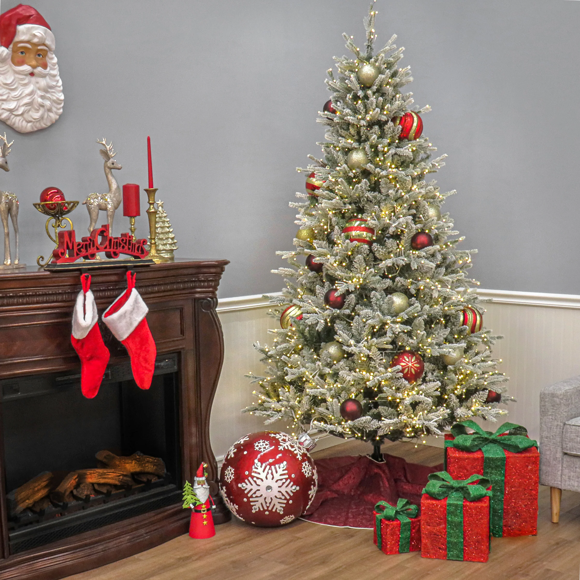 6.5 ft. Pre-Lit Holliston Tree with Dual Color LED Cosmic Lights - Image 5