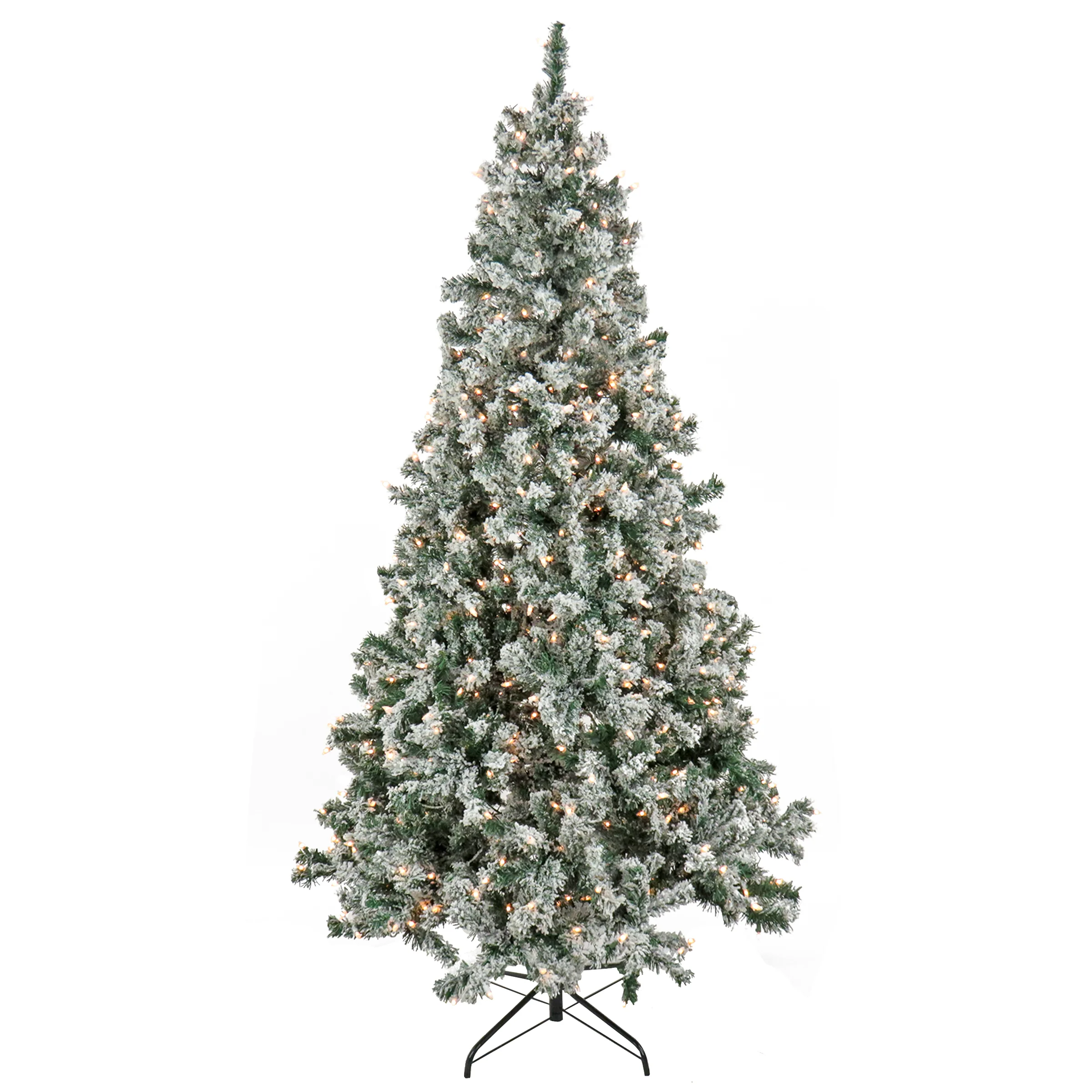 6.5 ft. Pre-Lit Snowy Crestview Tree with Clear Lights, Plug-In