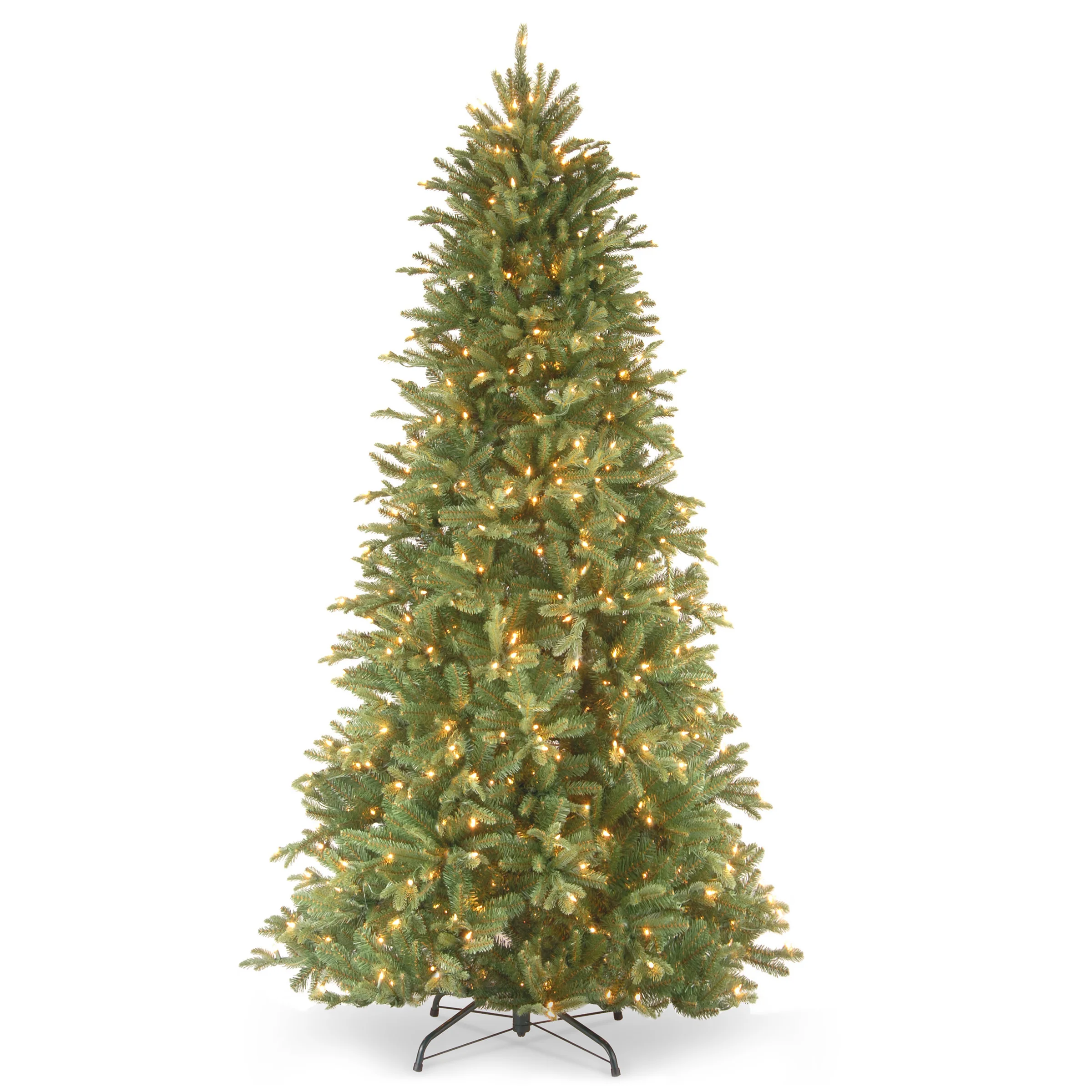 6.5 ft. Pre-Lit Tiffany Fir Slim Tree with Clear Lights PE Branch Tips, Plug-In