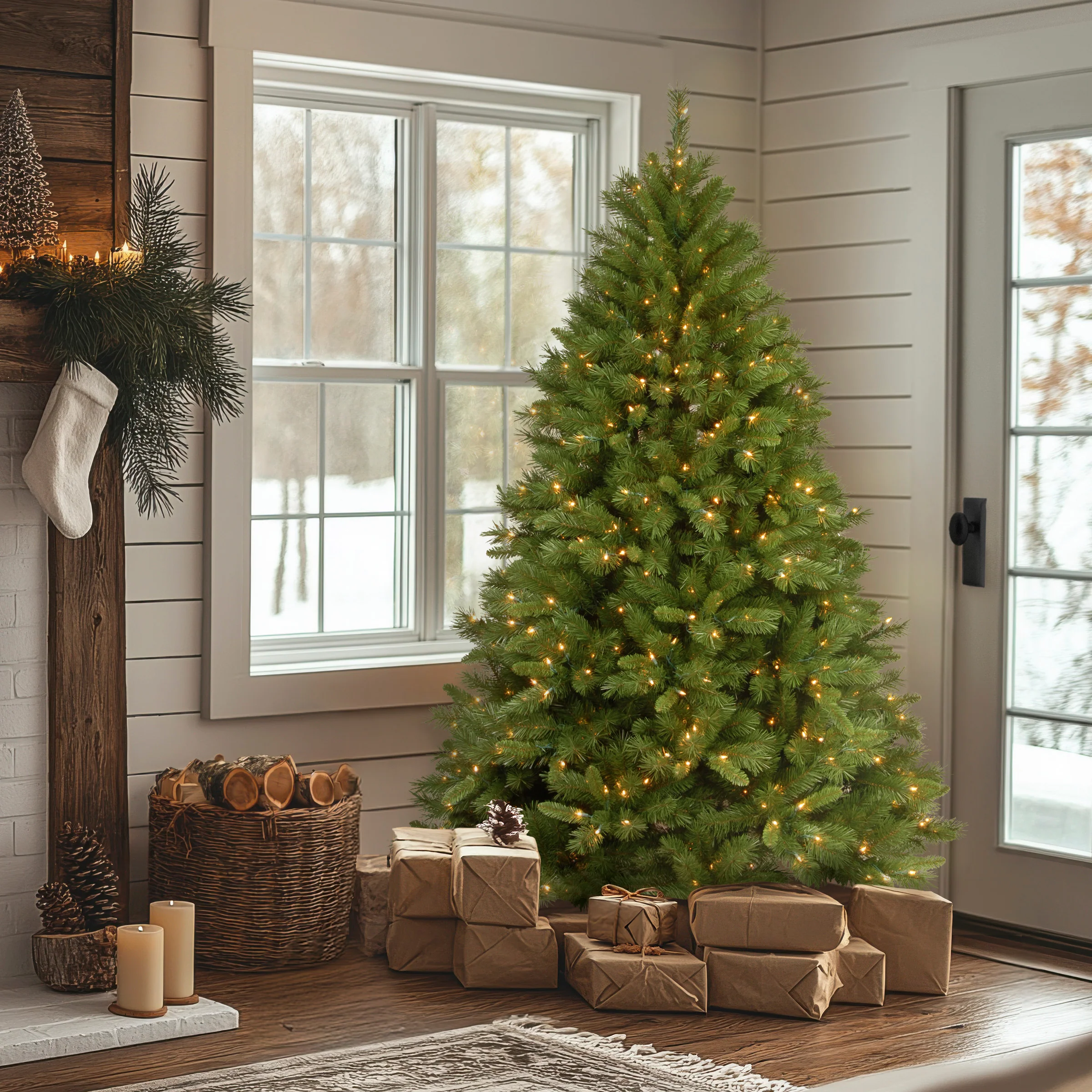 6.5 ft. Pre-Lit Winchester Pine Tree with Clear Lights, Plug-In - Image 2