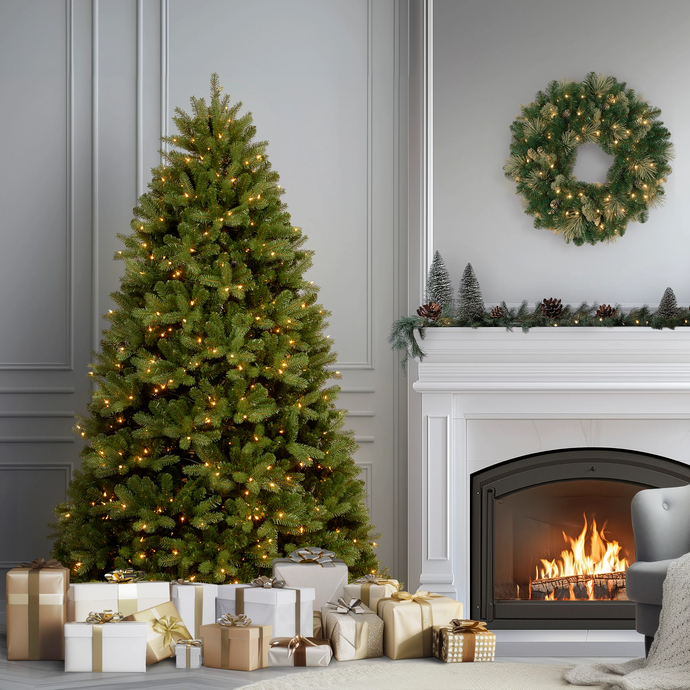 6 ft. Pre-Lit Newberry Spruce Tree with Clear Lights, Plug-In - Image 2
