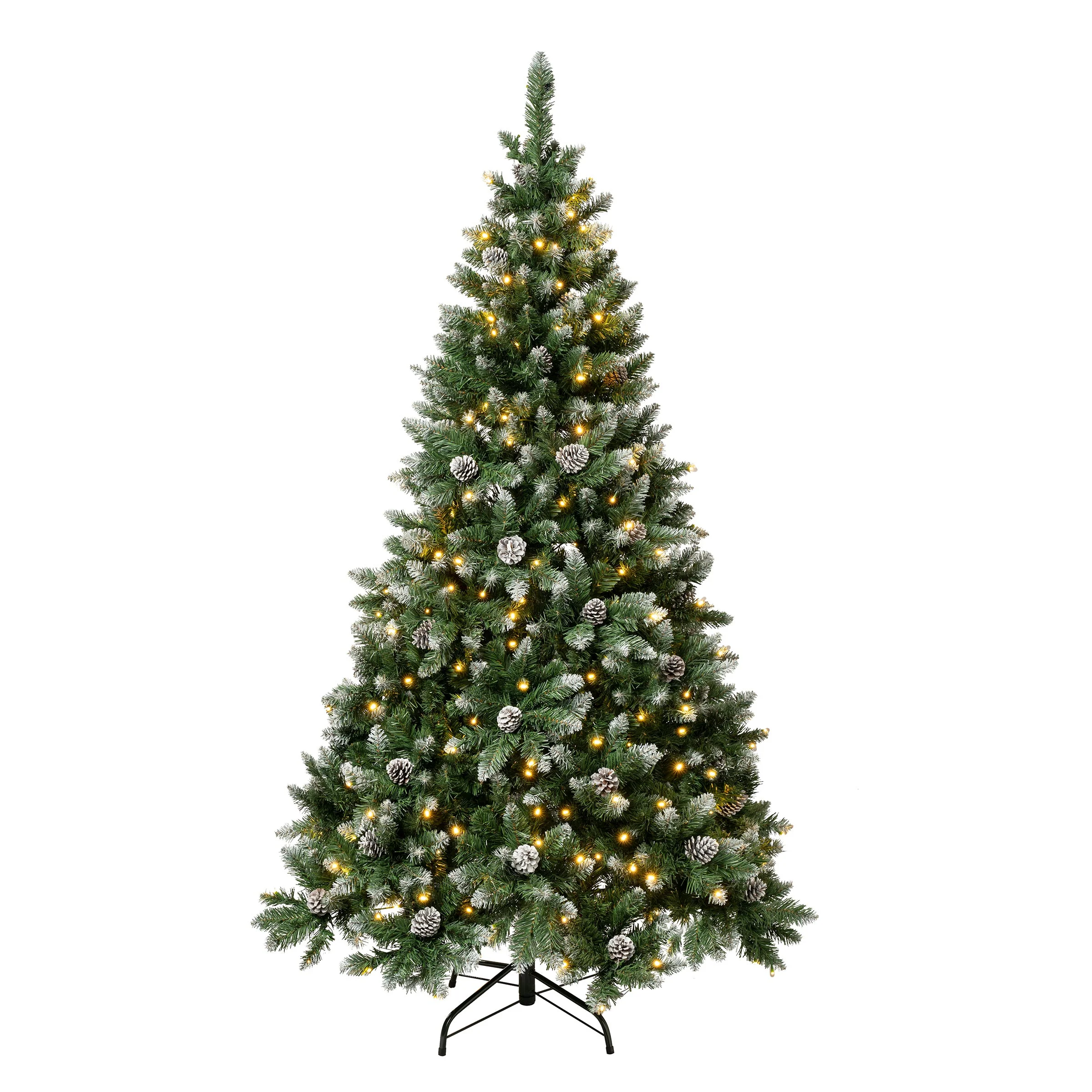 6 ft. Pre-Lit Oakley Hills Snow Tree with Warm White LED Lights, Plug-In