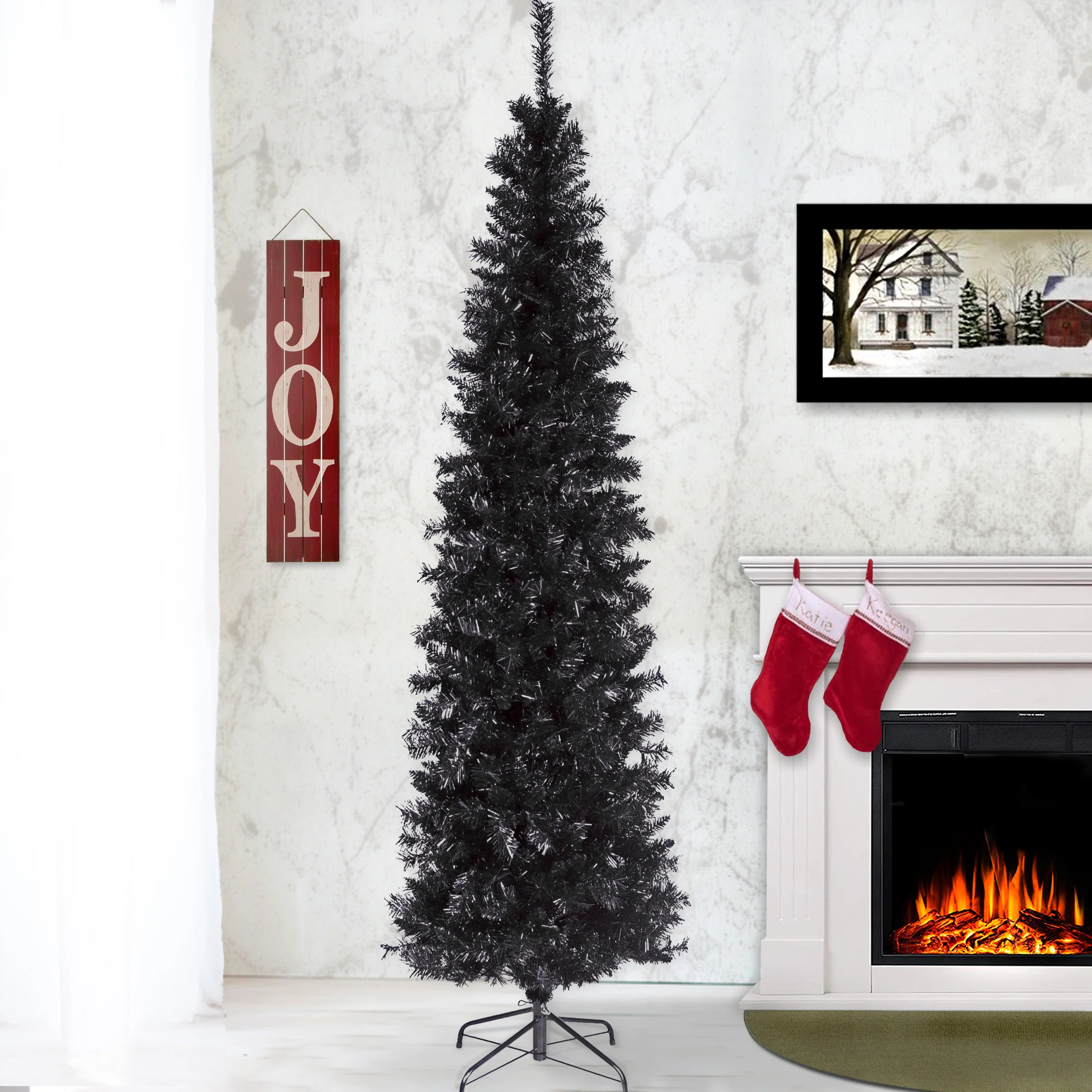 6 ft. Tinsel Collection Black Tree - Image 3