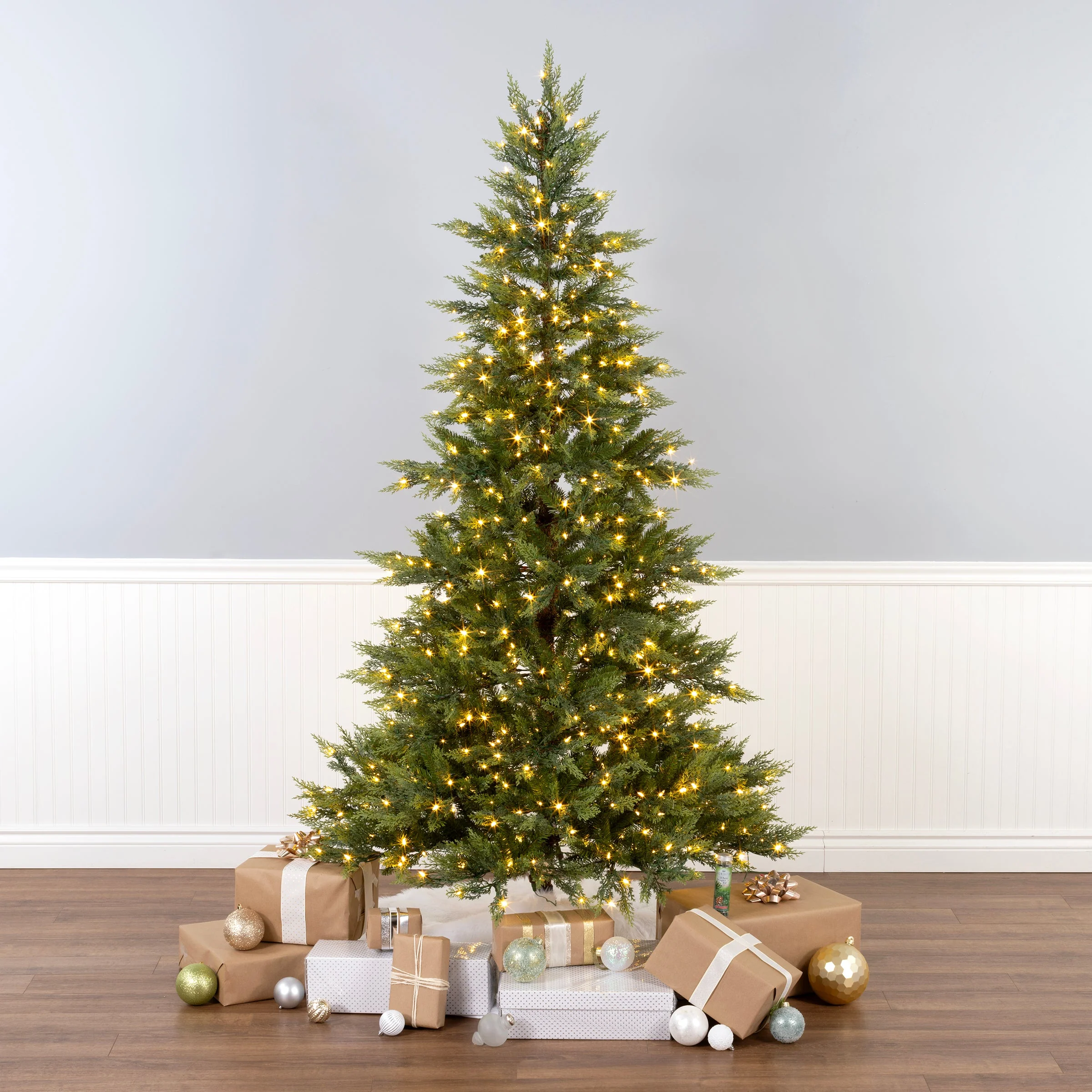 6.5 ft. Festive Fern Tree with Clear Lights, Plug-In - Image 2