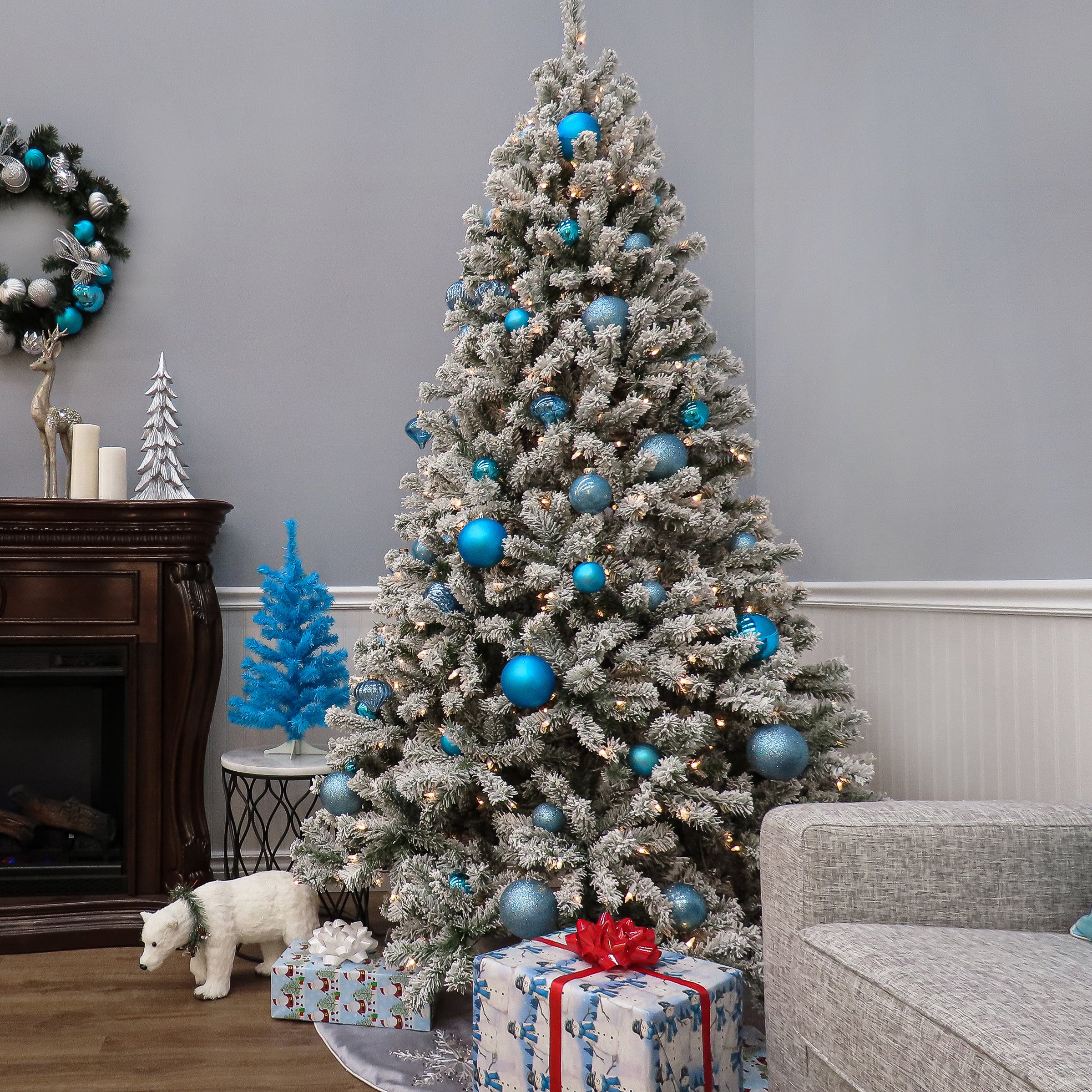 7.5 ft. North Valley Spruce Tree with Snow Dusted Braches - Image 4