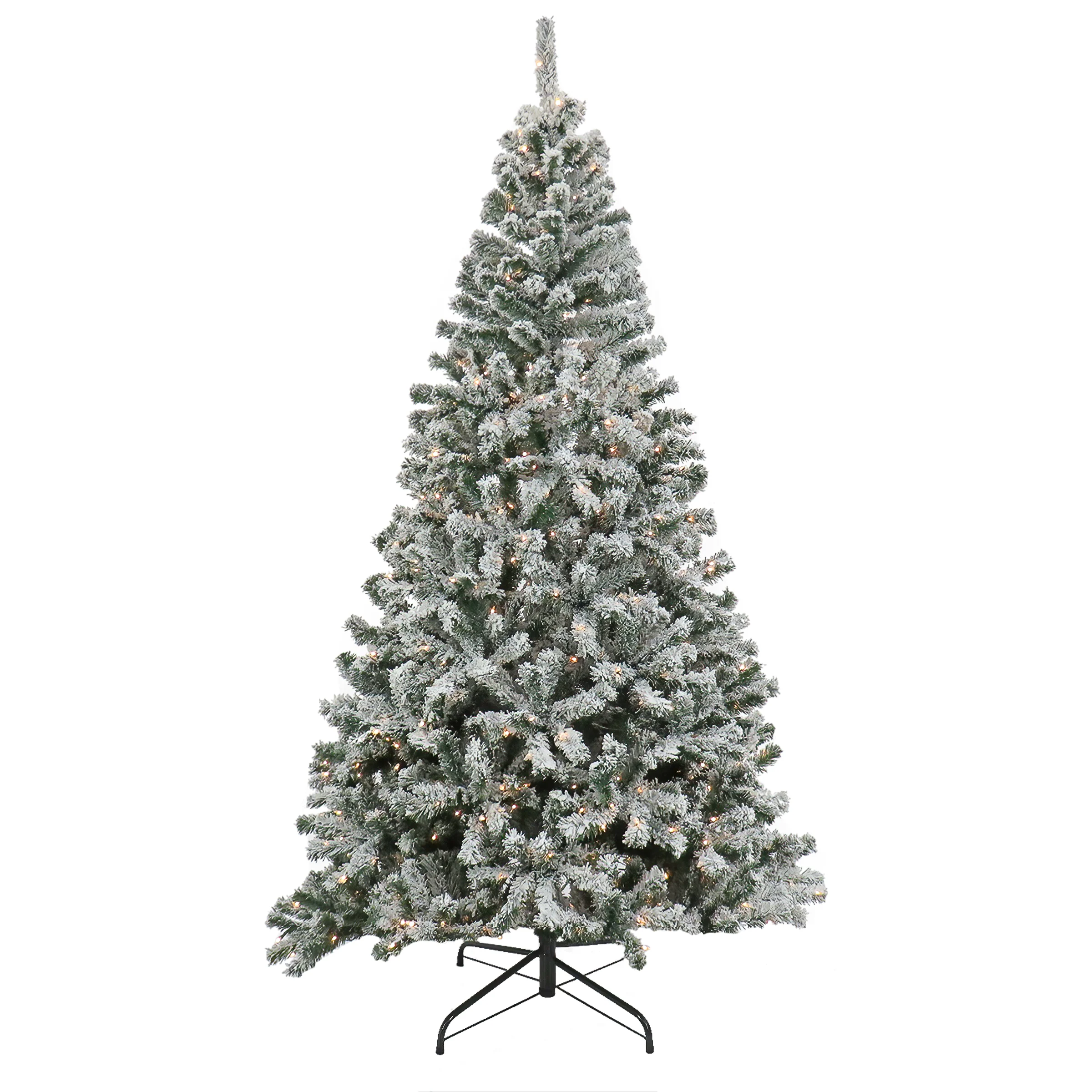 7.5 ft. Pre-Lit Frosted Bonnyville Spruce Tree with Clear Lights