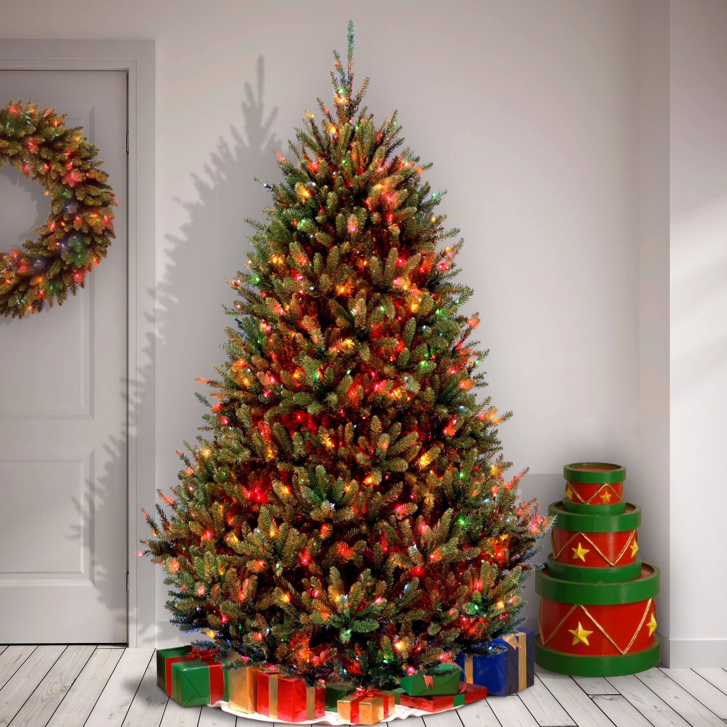 7.5 ft. Pre-Lit Natural Fraser Fir Tree with Multicolor Lights, Plug-In - Image 3