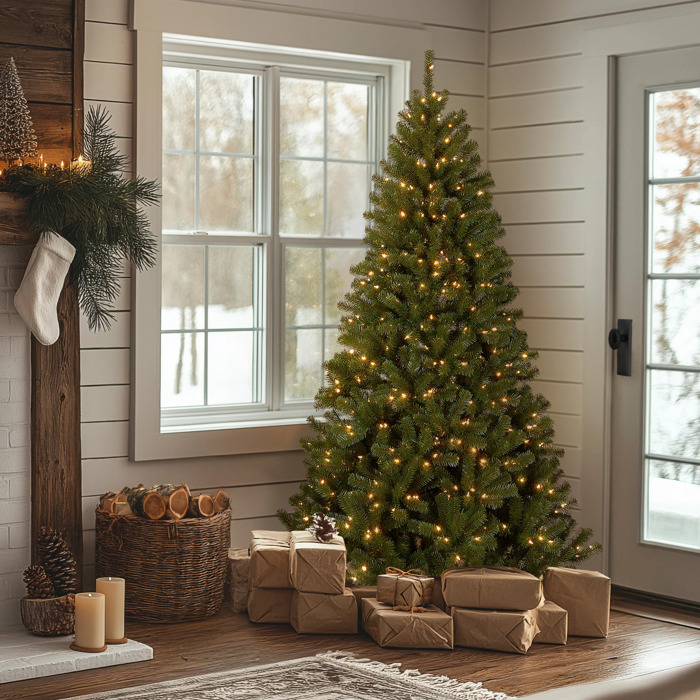 7.5 ft. Pre-Lit North Valley Spruce Tree with Dual Color LED Lights, Plug-In - Image 2