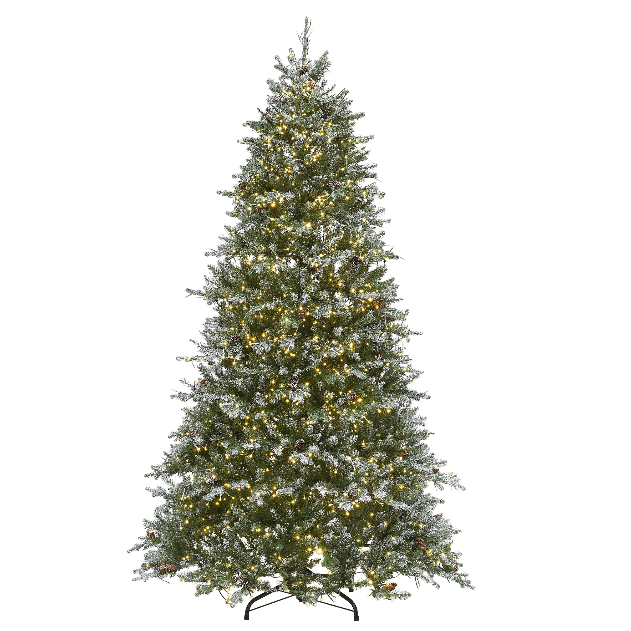 7.5 ft. Pre-Lit Snowy Morgan Spruce Tree with Dual Color LED Cosmic Lights