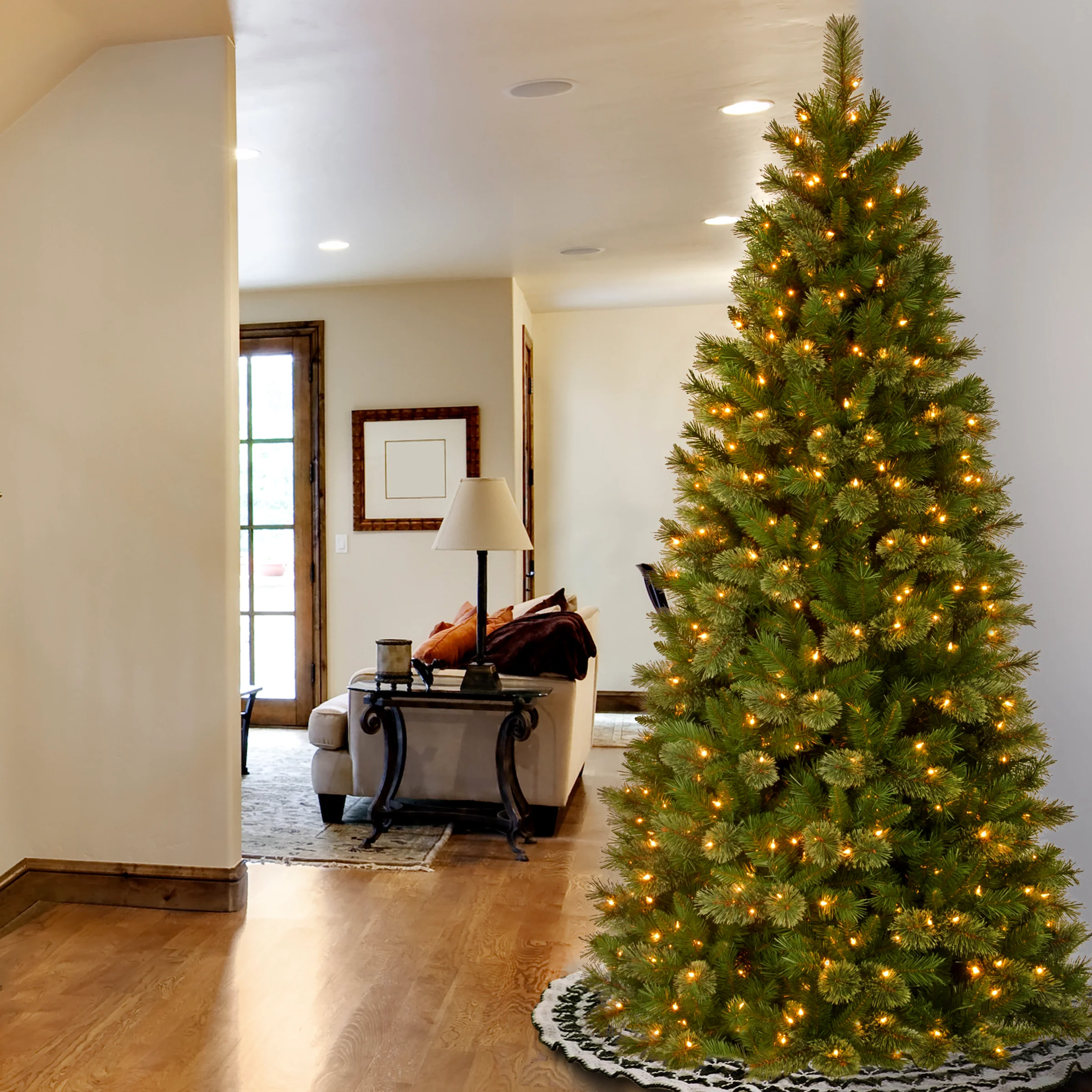 7.5 ft. Pre-Lit Tacoma Pine Slim Tree with Clear Lights, Plug-In - Image 2