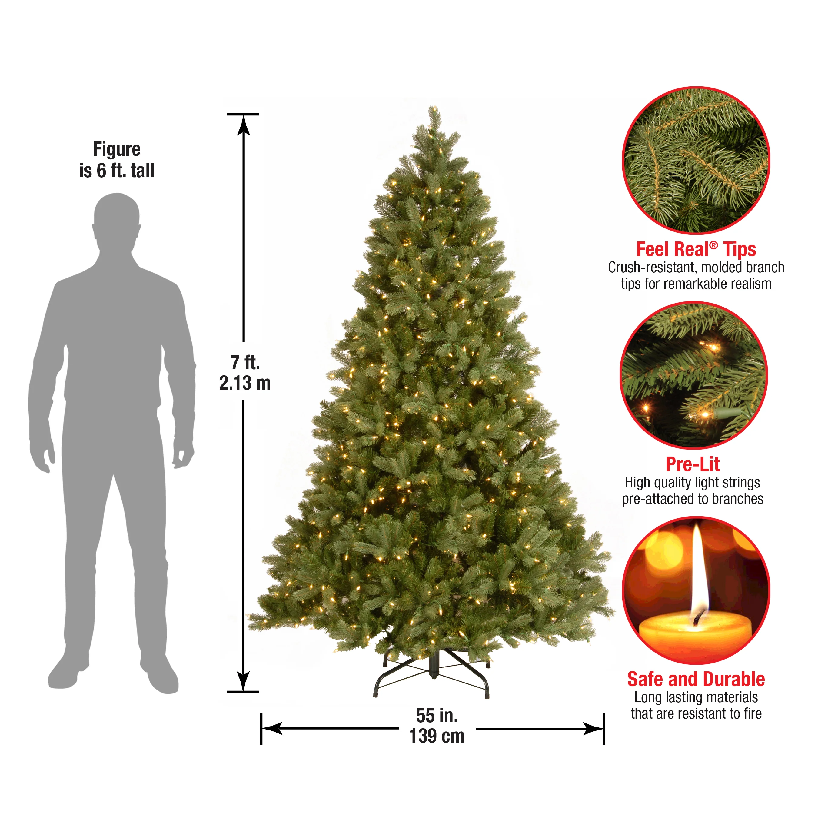 7 ft. Pre-Lit Downswept Douglas Fir Tree with 700 Clear Lights - Image 6
