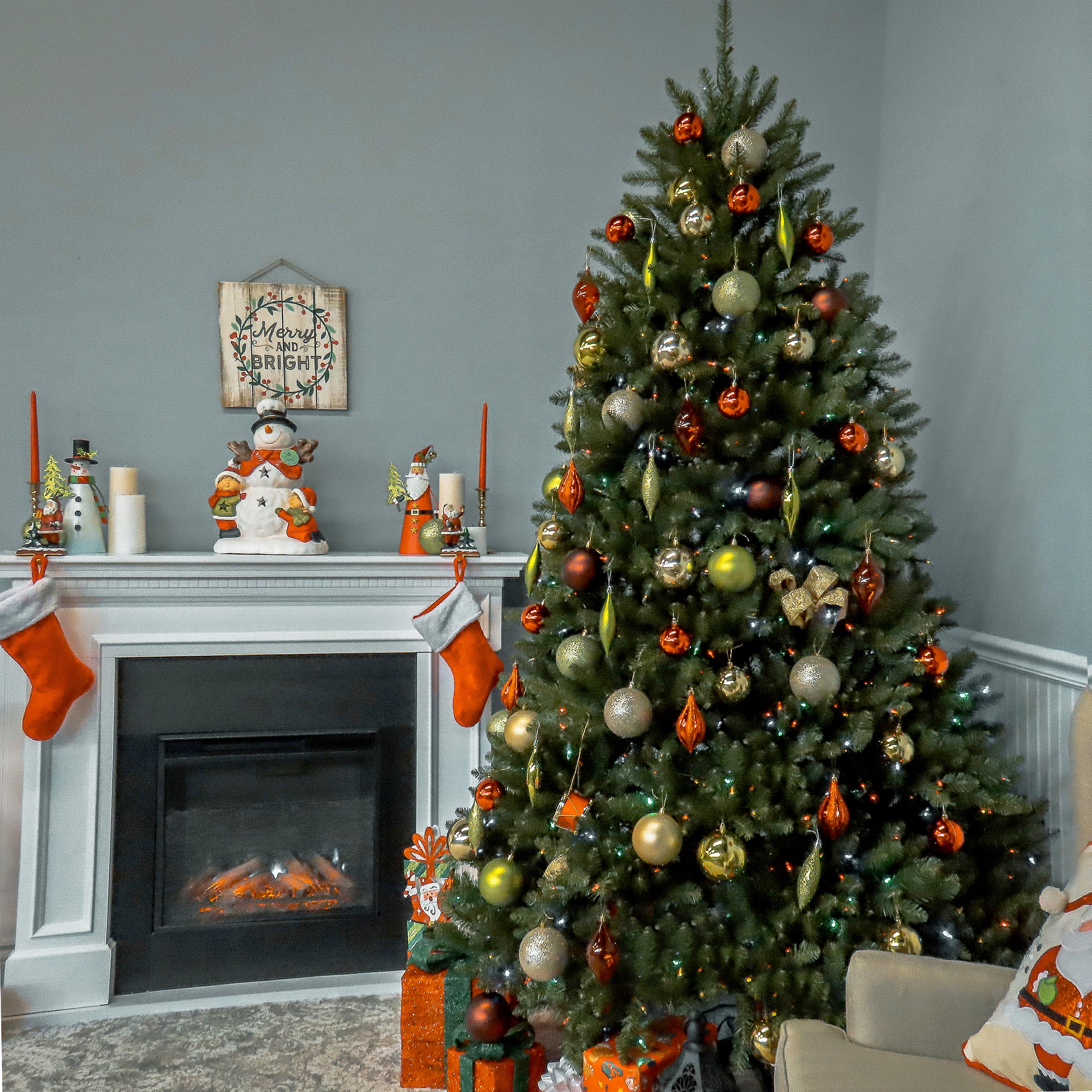 7 ft. Pre-Lit Dunhill Fir Tree with Multicolor Lights, Plug-In - Image 20