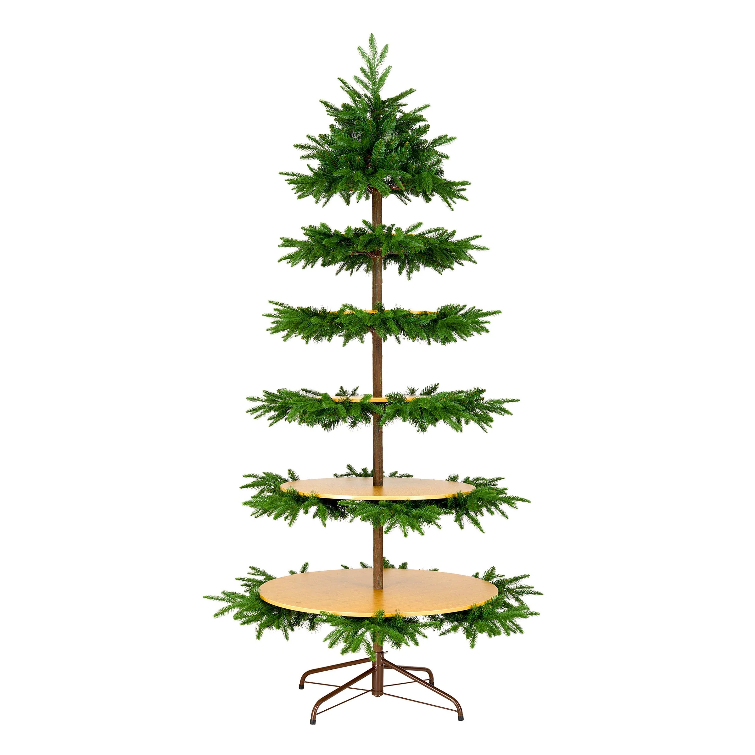 7.5 ft. Platform Slim Tree with Shelves