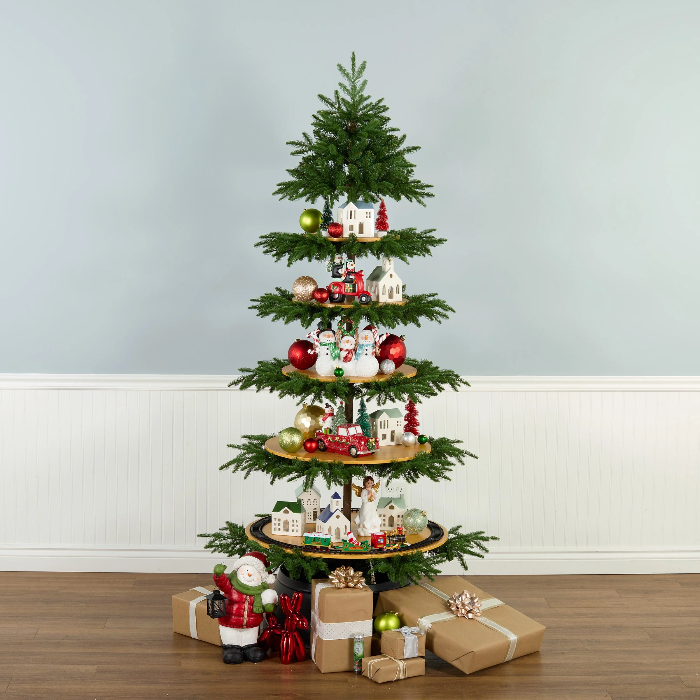7.5 ft. Platform Slim Tree with Shelves - Image 2