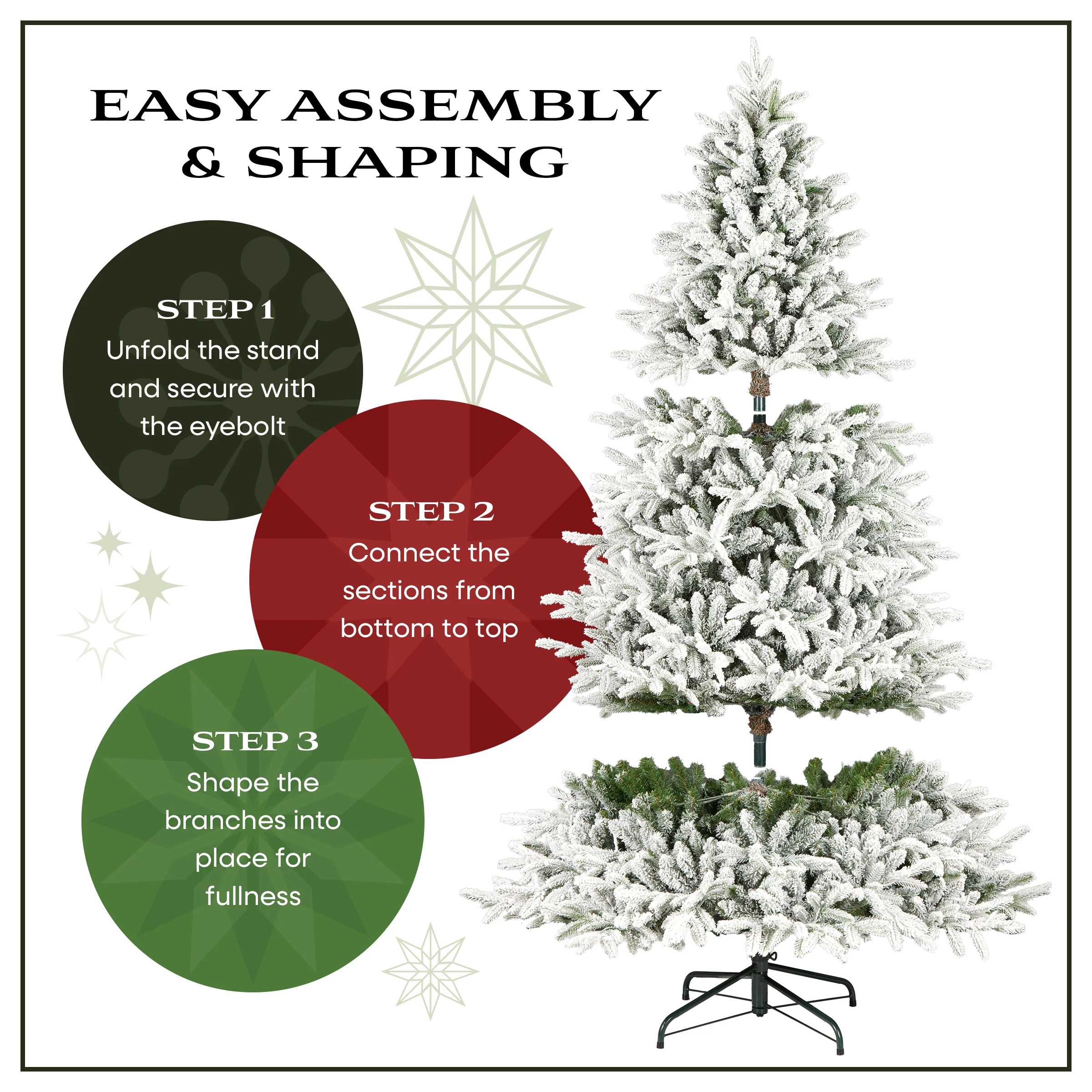 9 ft. Pre-Lit Acacia Flocked Slim Tree with Clear Lights - Image 5