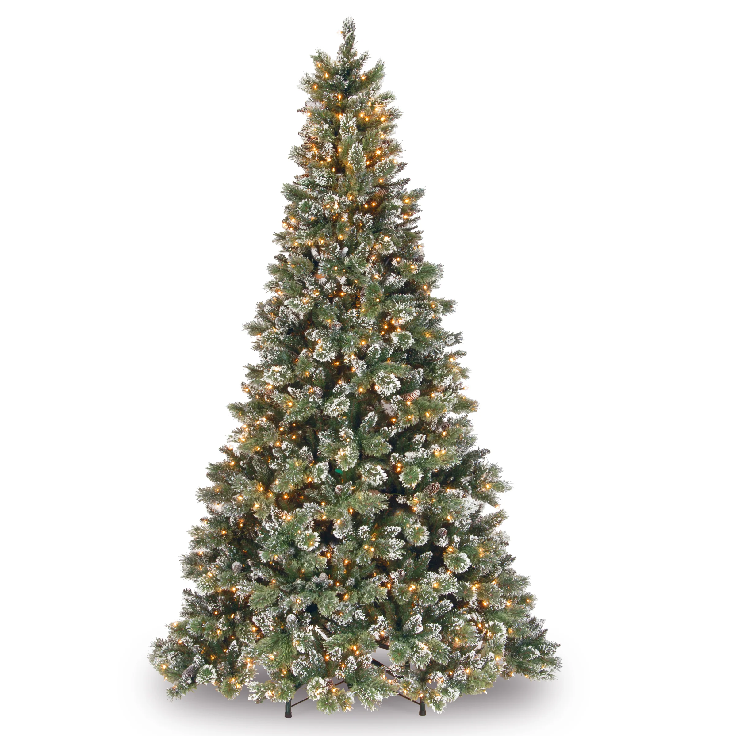 9 ft. Pre-Lit Glittery Bristle Pine Tree with Clear Lights - Image 5