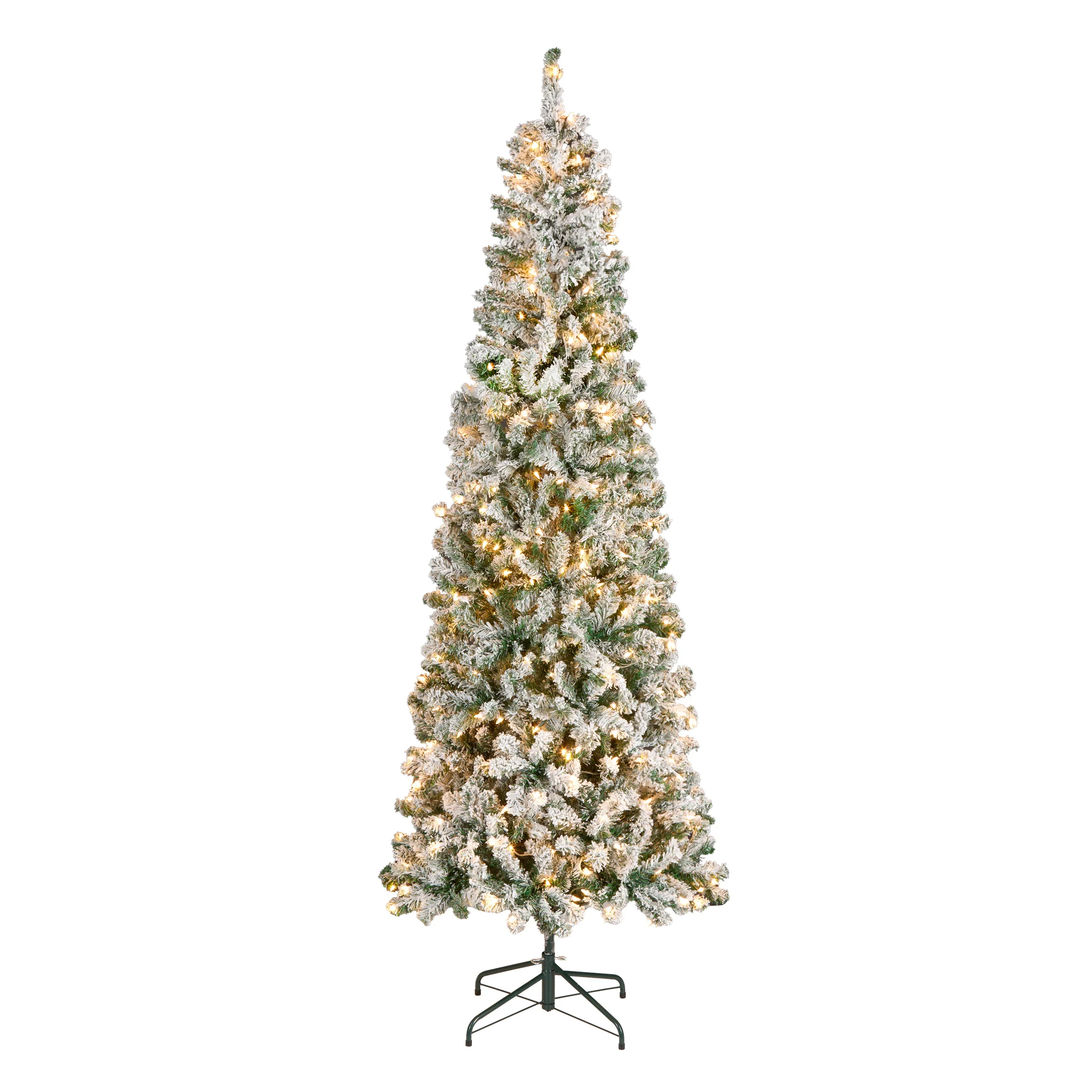 7.5 ft. Pre-Lit Acacia Medium Flocked Tree with Clear Lights