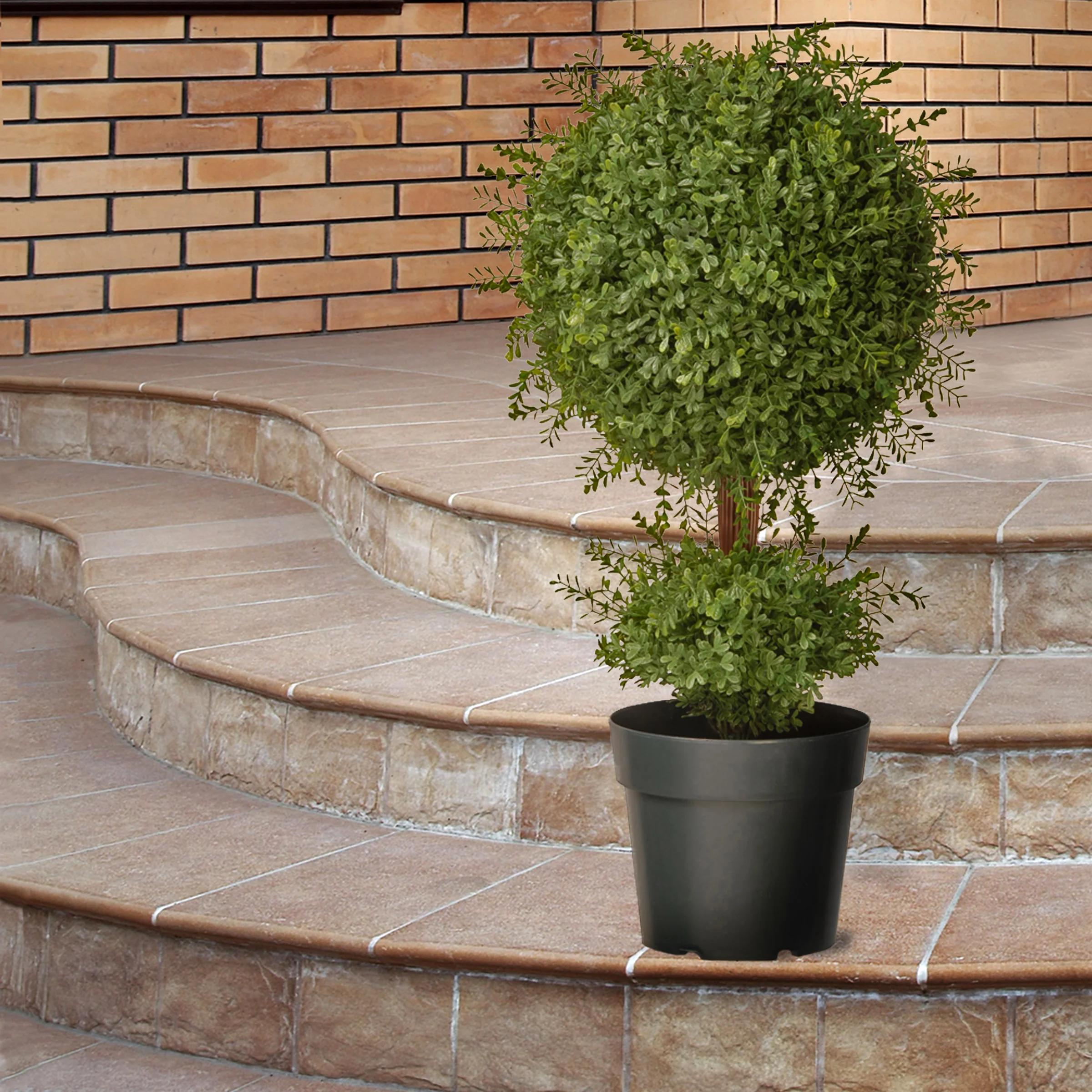 30 in. Mini Tea Leaf 1 Ball in Green Round Growers Pot - Image 2