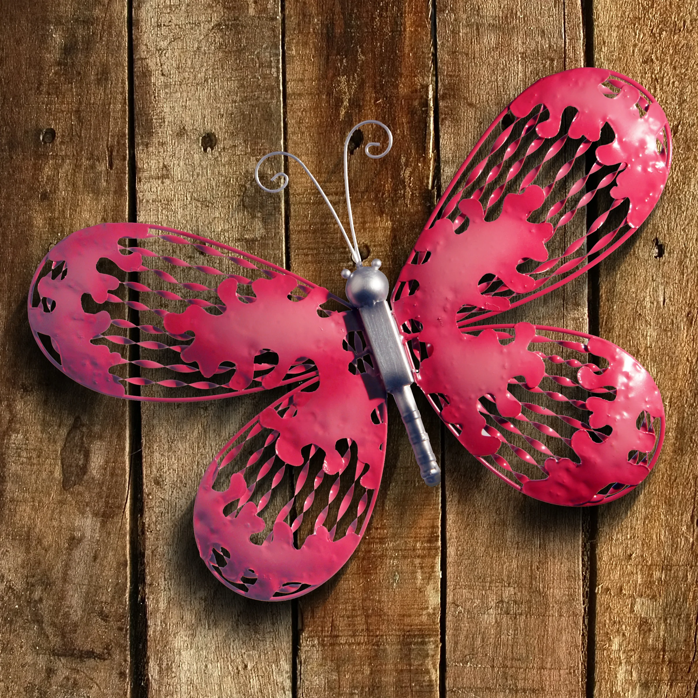 18 in. Pink Butterfly Wall Decoration - Image 2