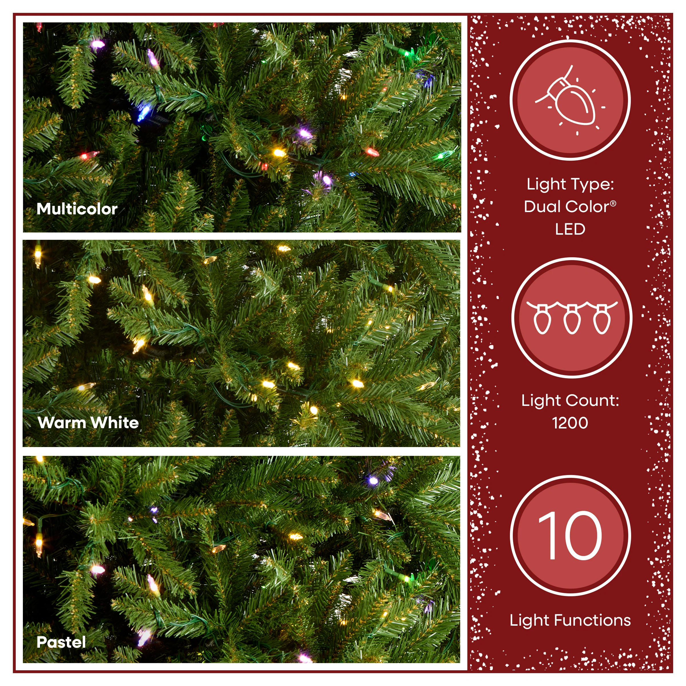 12 ft. Pre-Lit Dunhill Fir Tree with PowerConnect Dual Color LED Lights, Plug-In - Image 5