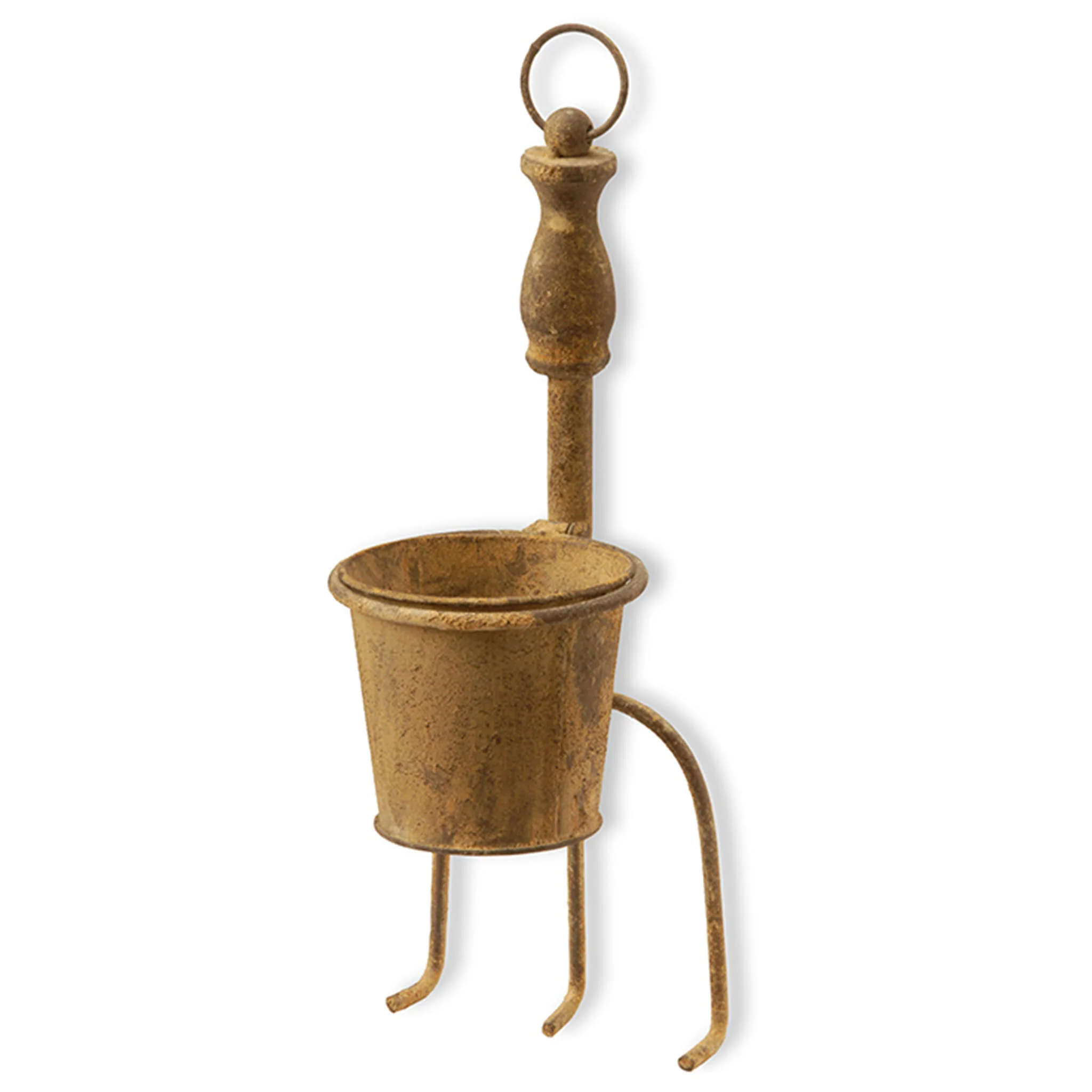 15 in. Spring Garden Tool Metal Fork Flowerpot