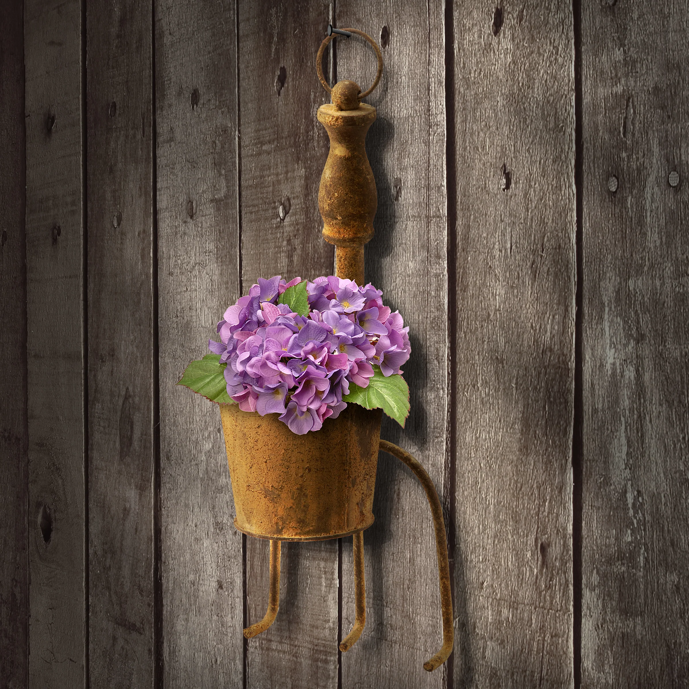 15 in. Spring Garden Tool Metal Fork Flowerpot - Image 2