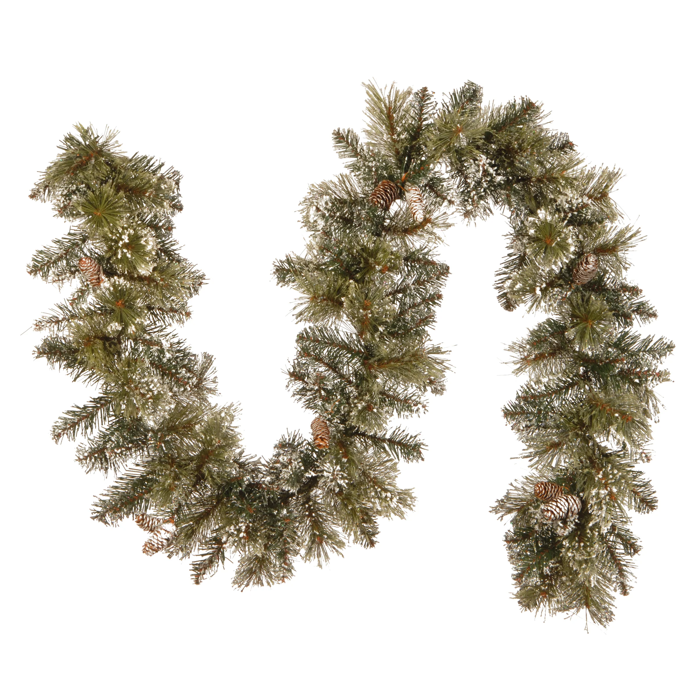 6 ft. Glittery Bristle Pine Garland