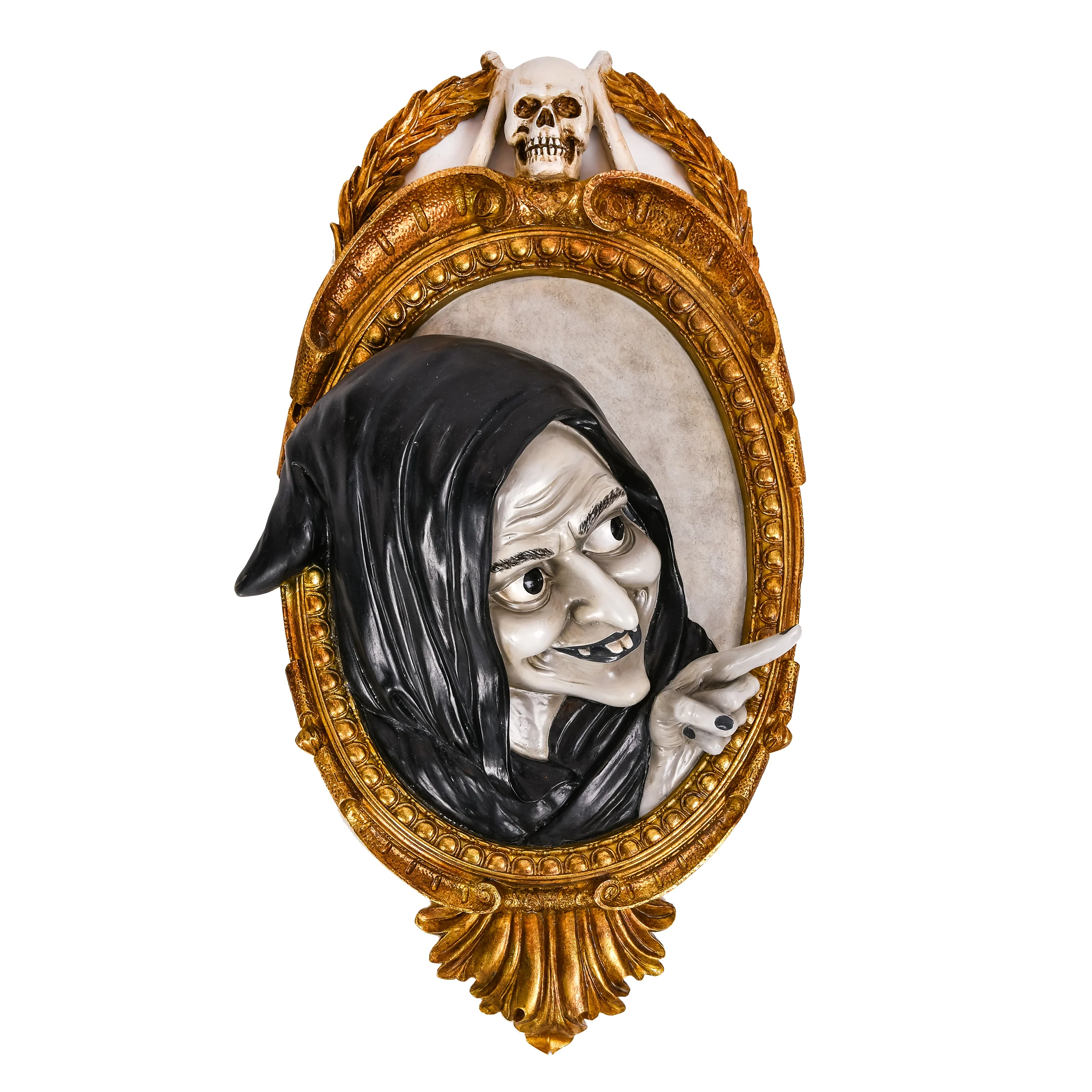 2 ft. Halloween Witch in Mirror Wall Hanging Decoration